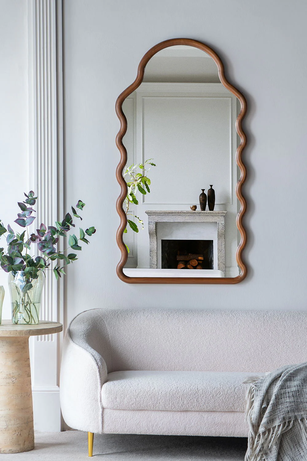 Wood Mirror With Unique Frame - Brown - Image 5