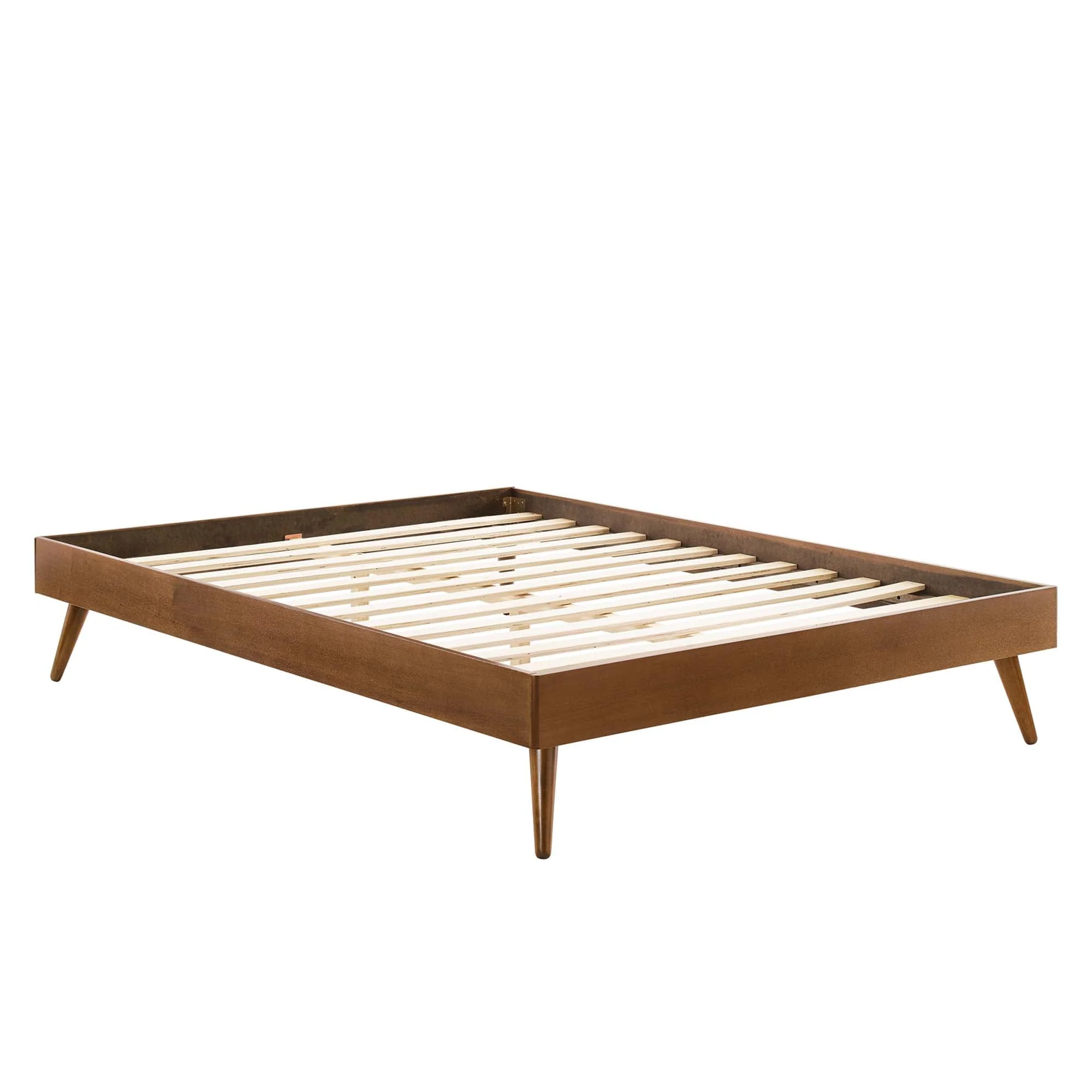 Wood Platform Bed Frame with Slatted Support - Image 19