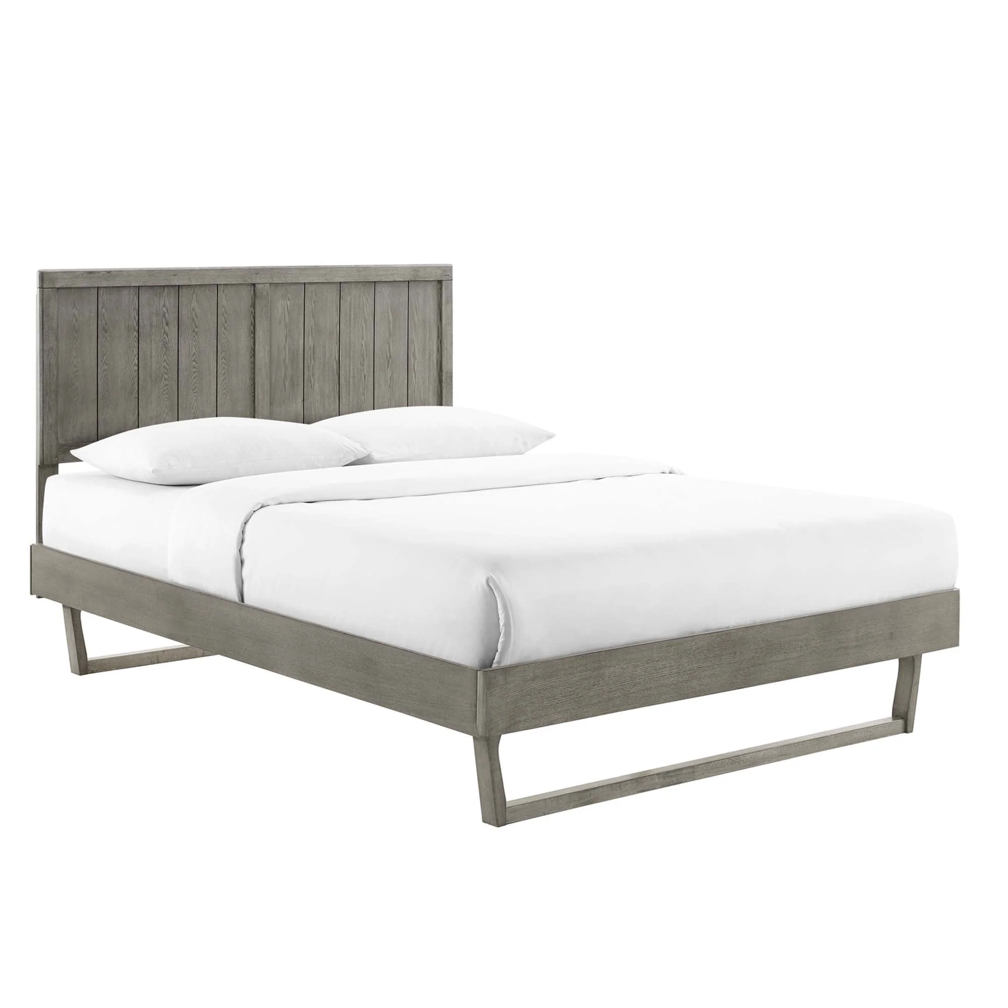 Wood Platform Bed with Angular Frame - Image 37