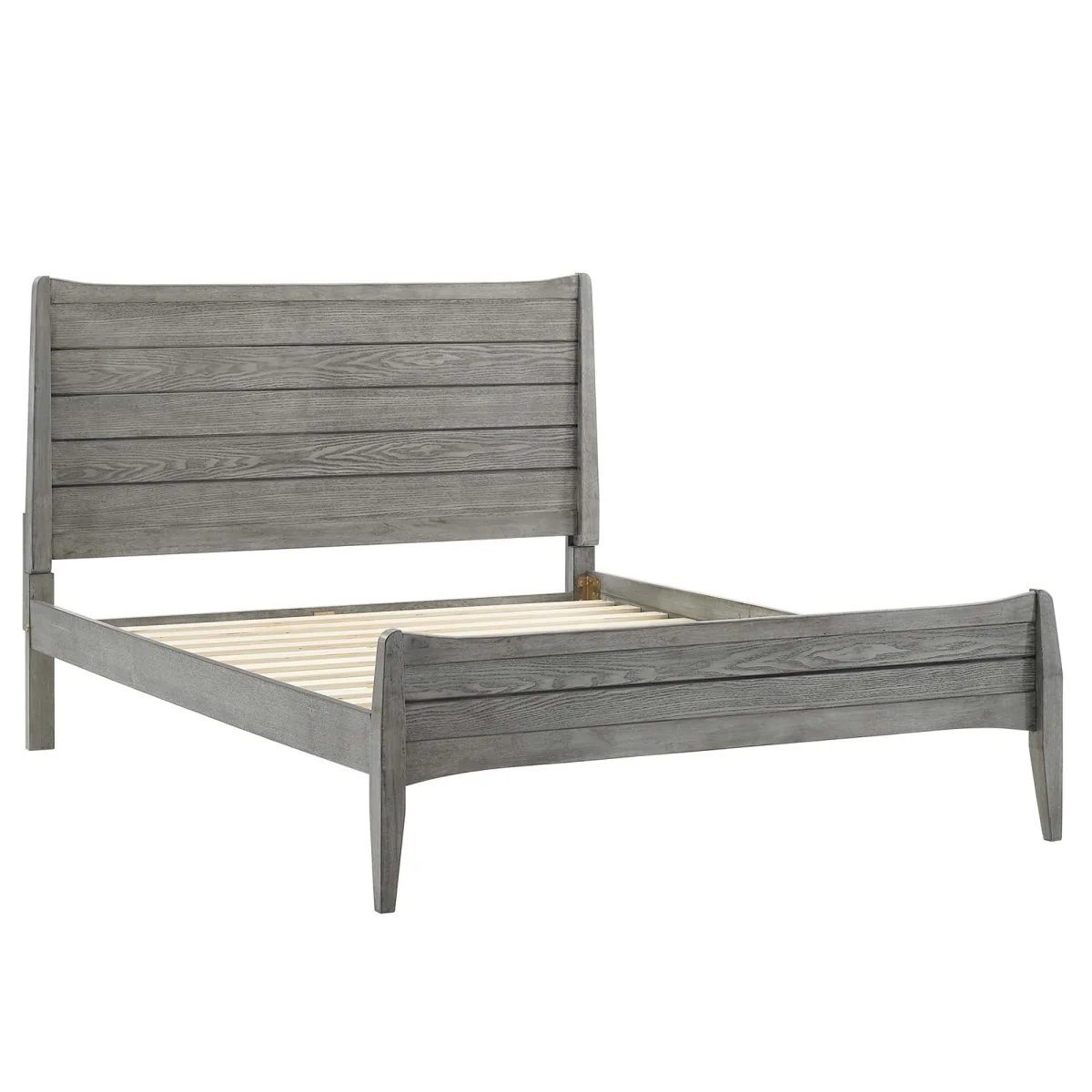 Wood Platform Bed with Slatted Headboard and Footboard - Image 9