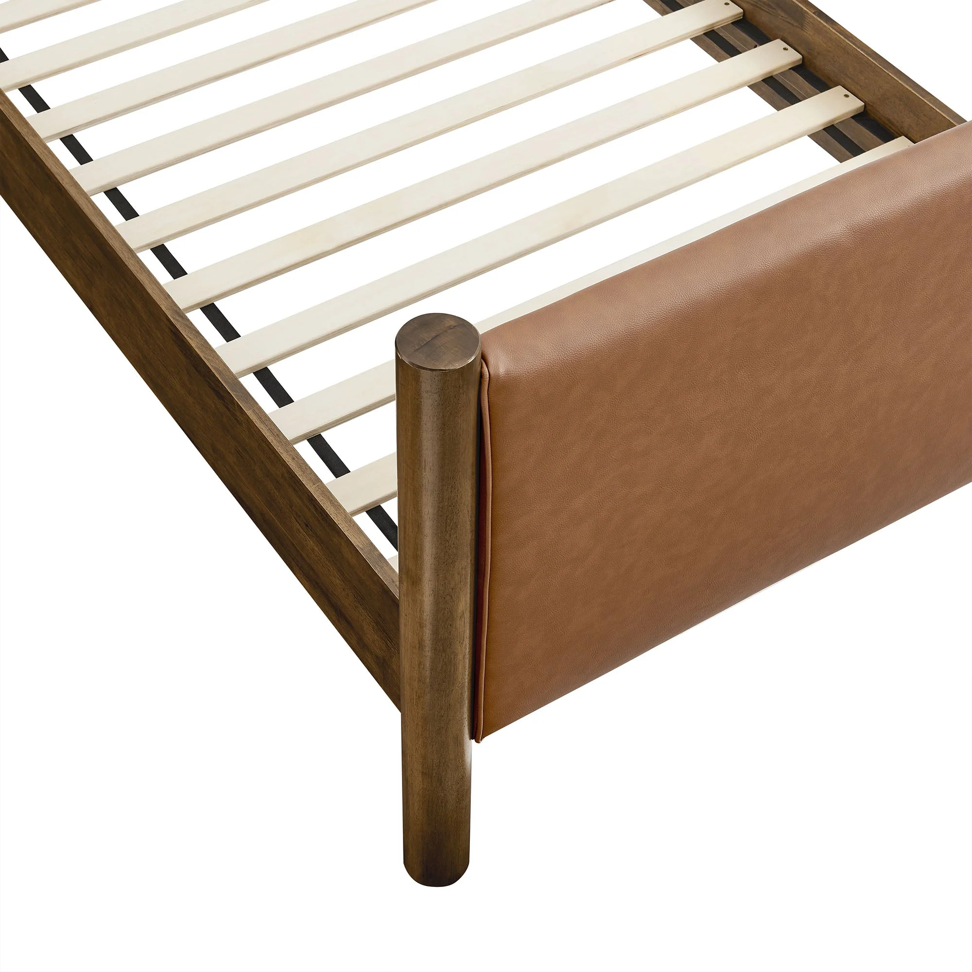 Wood Platform Bed with Upholstered Headboard and Footboard - Image 29