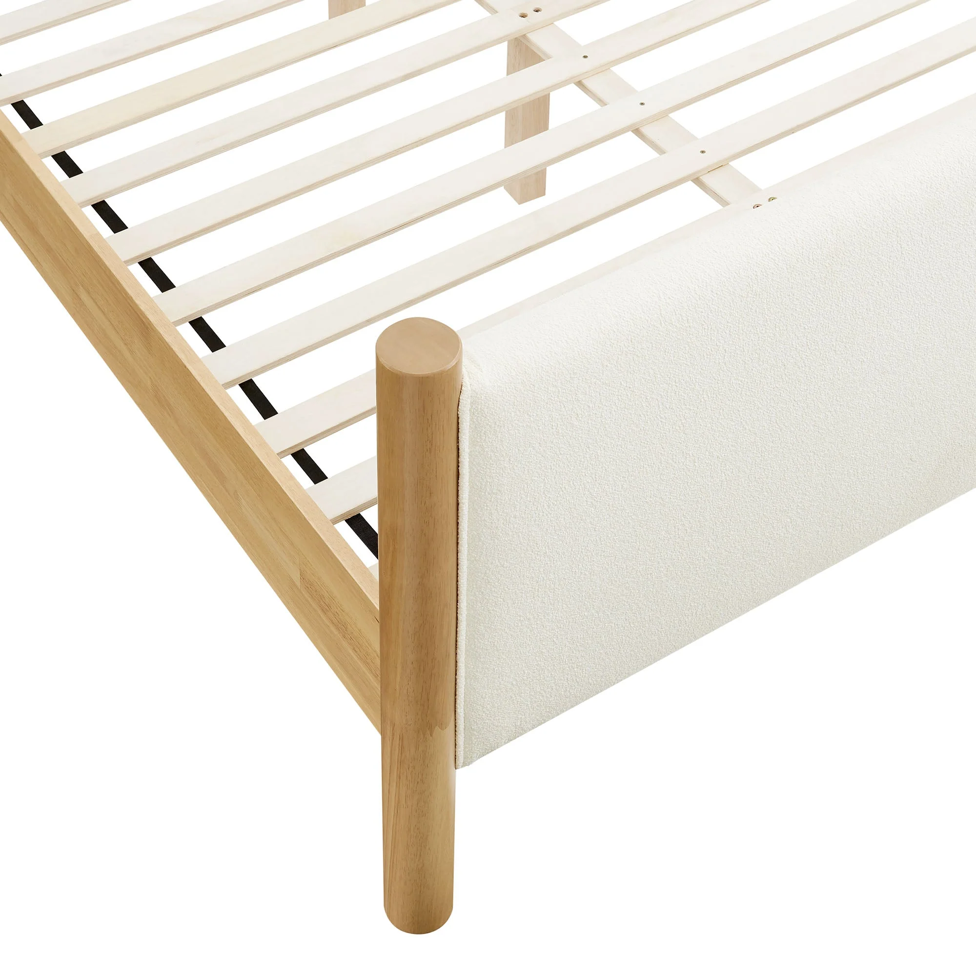 Wood Platform Bed with Upholstered Headboard and Footboard - Image 74