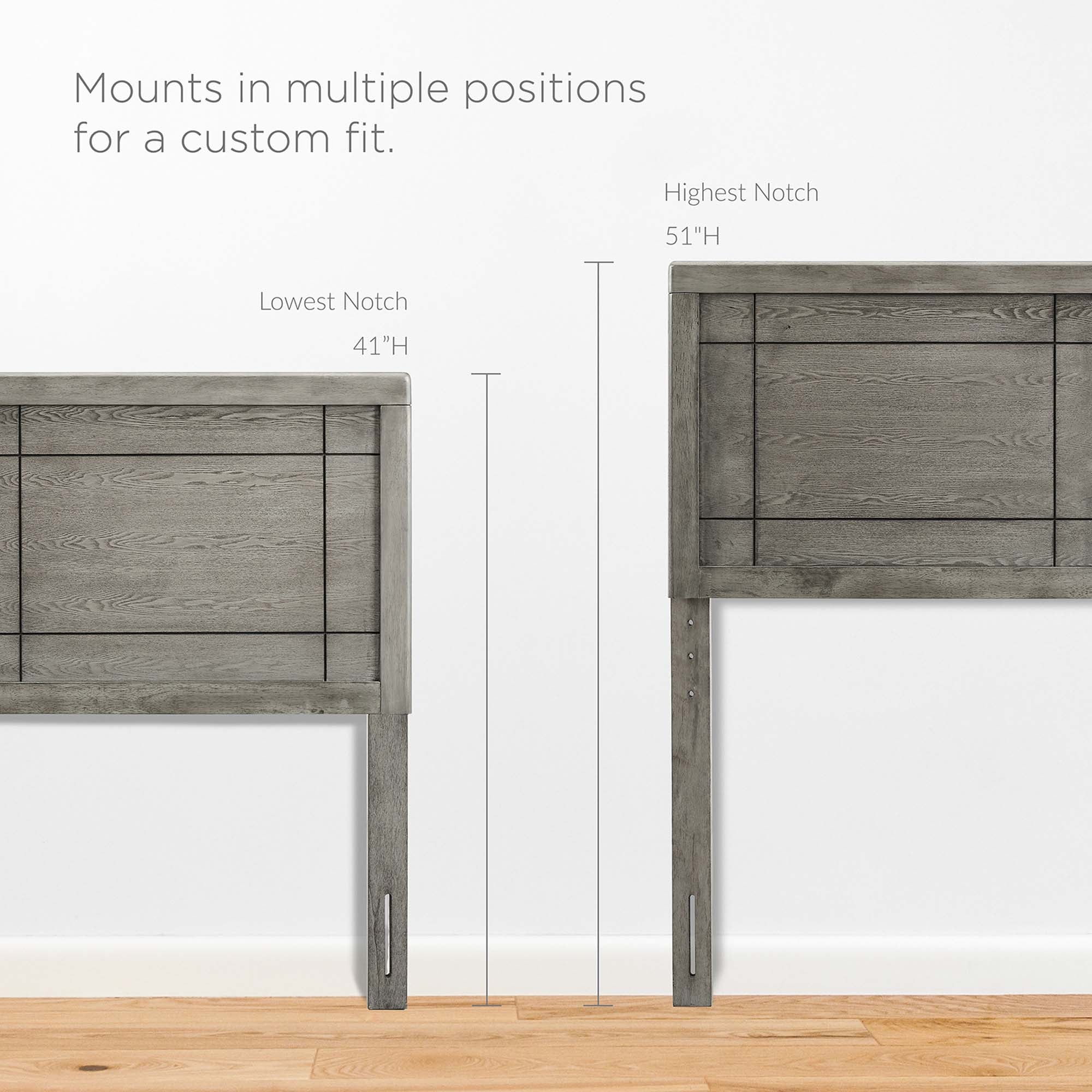 Wood Platform Bed with Window Pane Headboard - Image 14