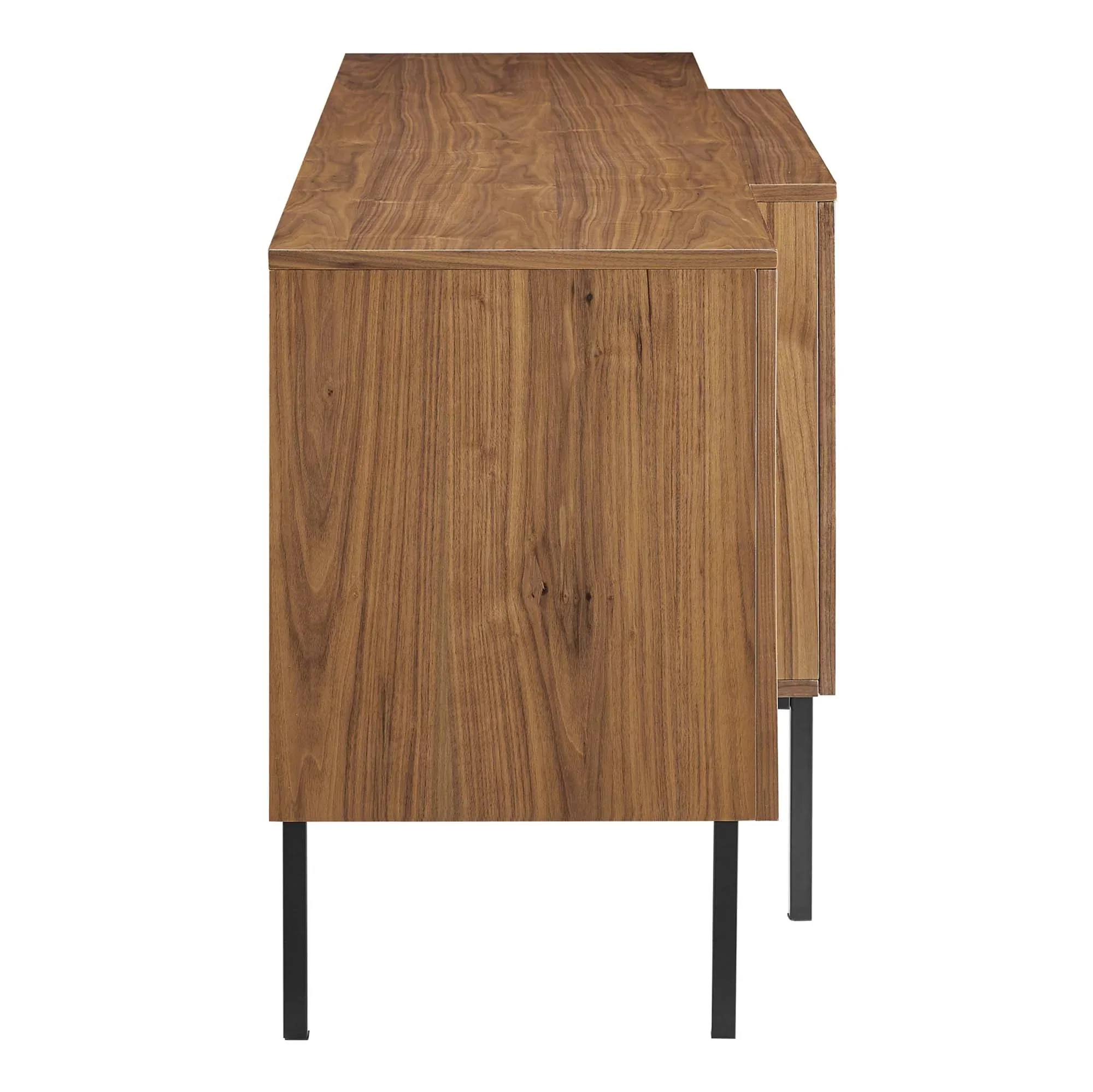 Wood Sideboard Storage Cabinet with Sliding Back Panel – Walnut Finish 73 Inch - Image 7