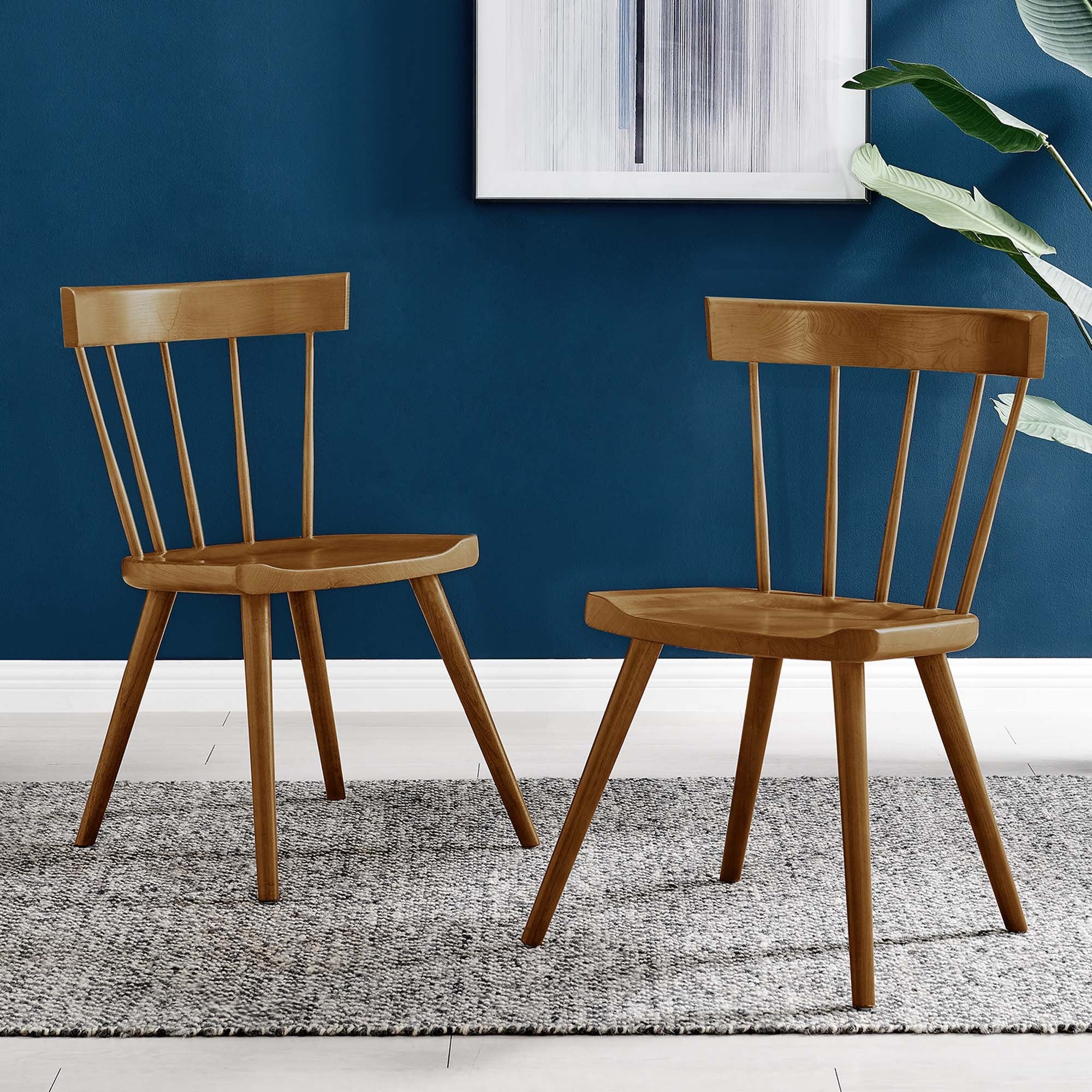Wood Spindle Dining Side Chairs Set of 2 – Natural Wood - Image 18