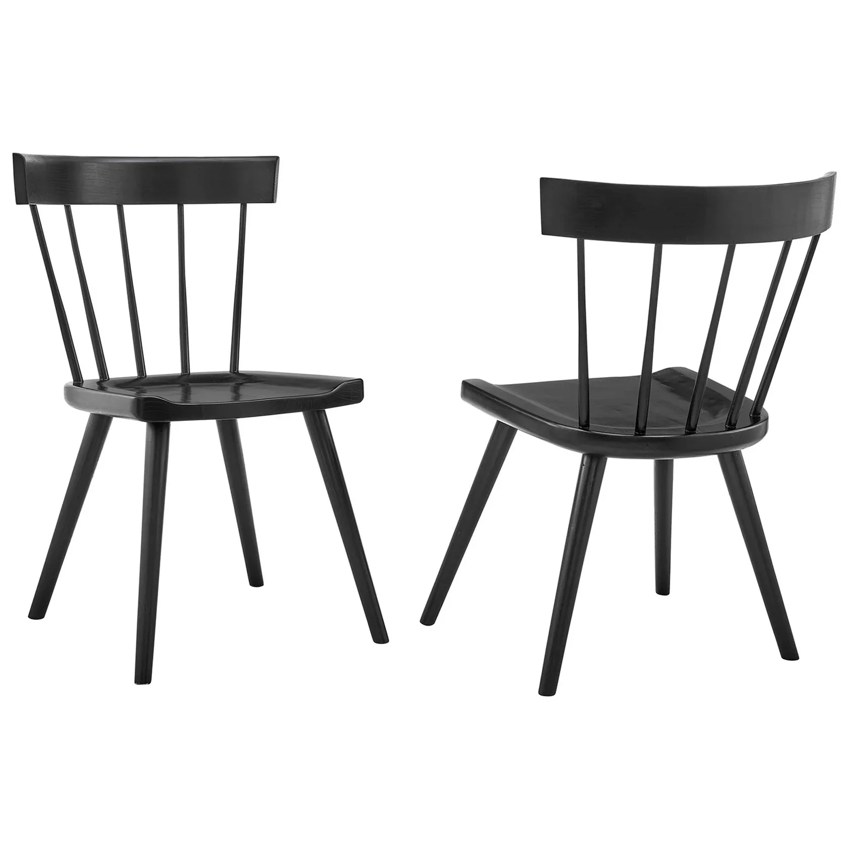 Wood Spindle Dining Side Chairs Set of 2 – Natural Wood - Image 29