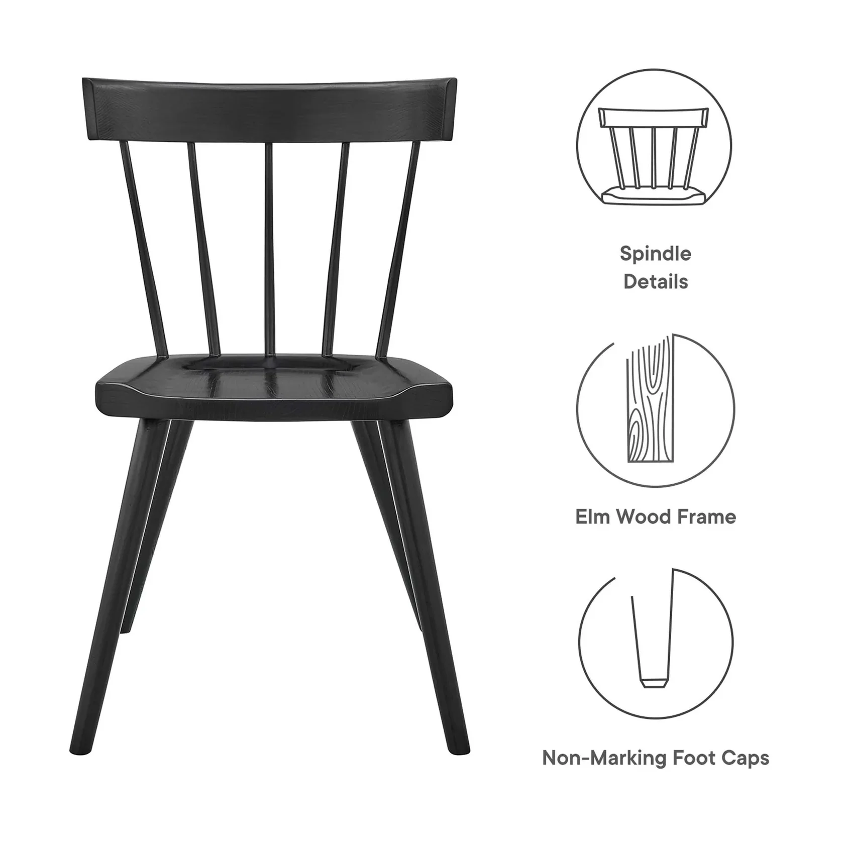 Wood Spindle Dining Side Chairs Set of 2 – Natural Wood - Image 37