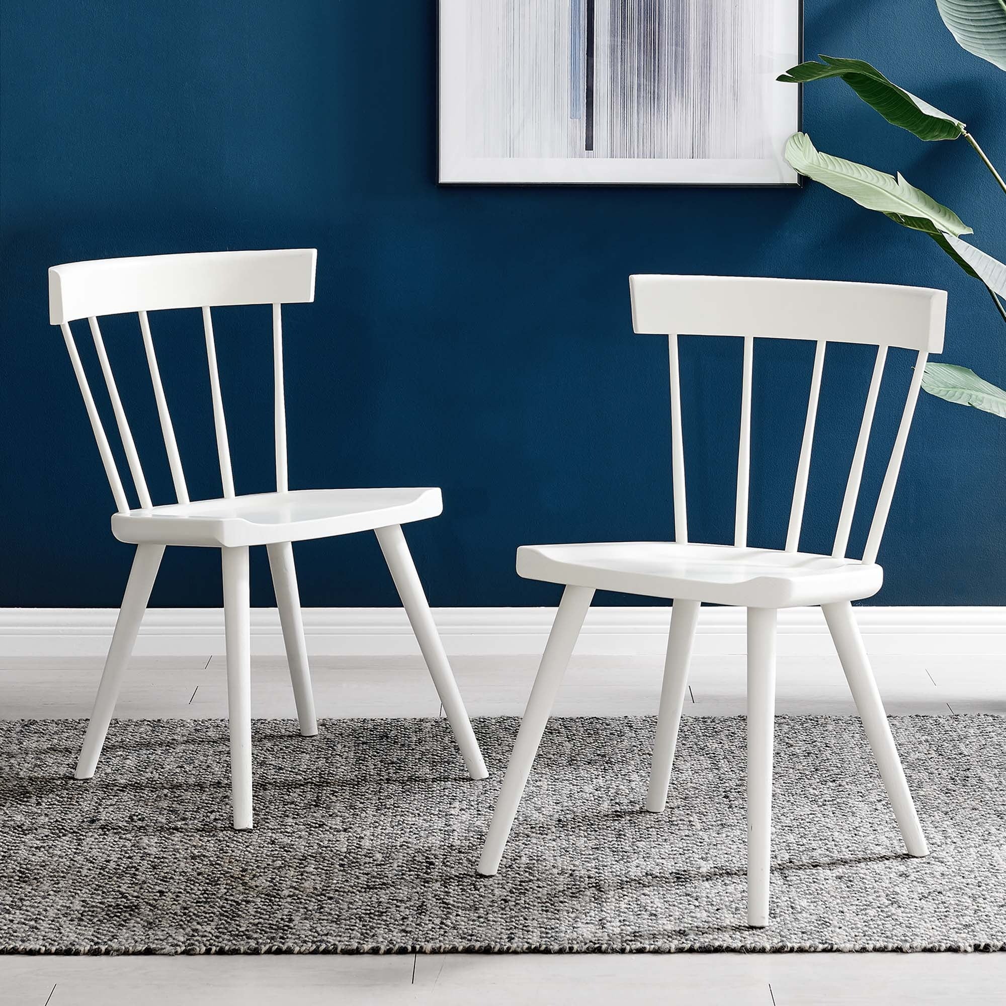 Wood Spindle Dining Side Chairs Set of 2 – Natural Wood - Image 9