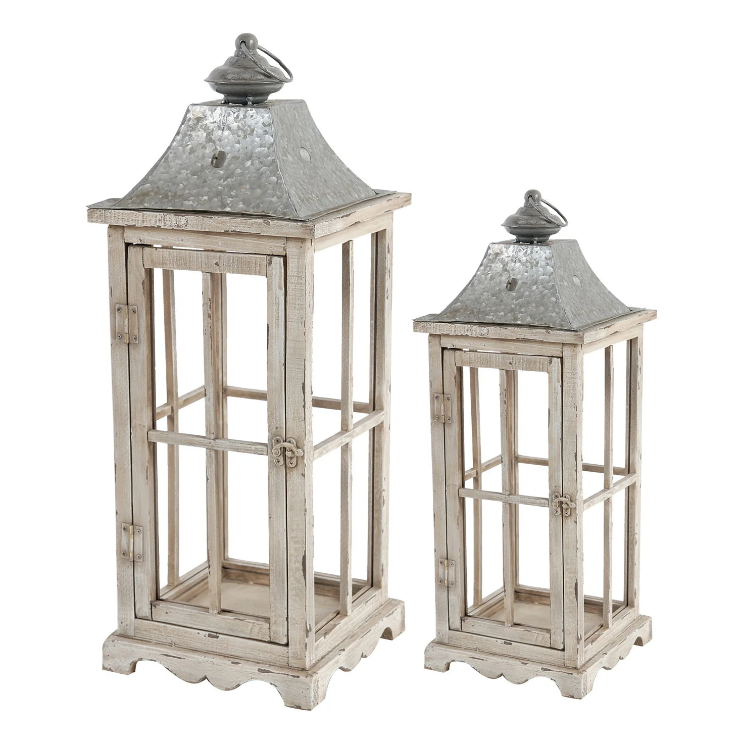Wooden Candle Lantern Decorative, Hurricane Lantern Holder Decor For Indoor Outdoor, Home Garden - Ivory - Image 6