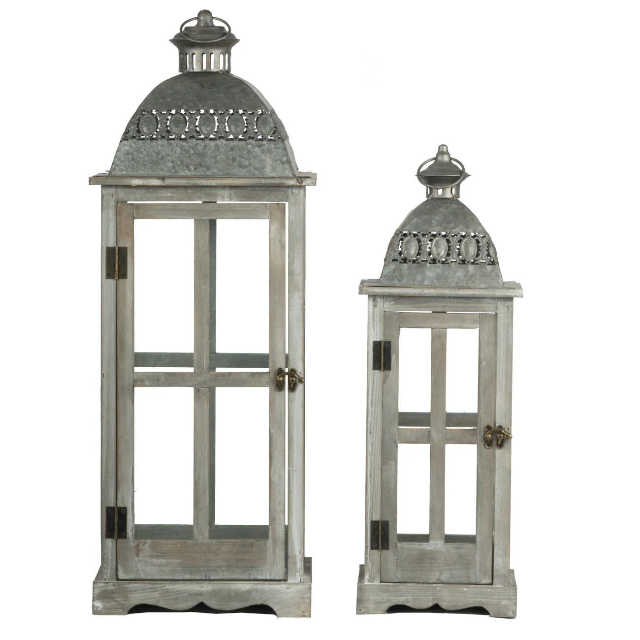 Wooden Candle Lantern Decorative, Hurricane Lantern Holder Decor For Indoor Outdoor, Home Garden Wedding - Gray - Image 8