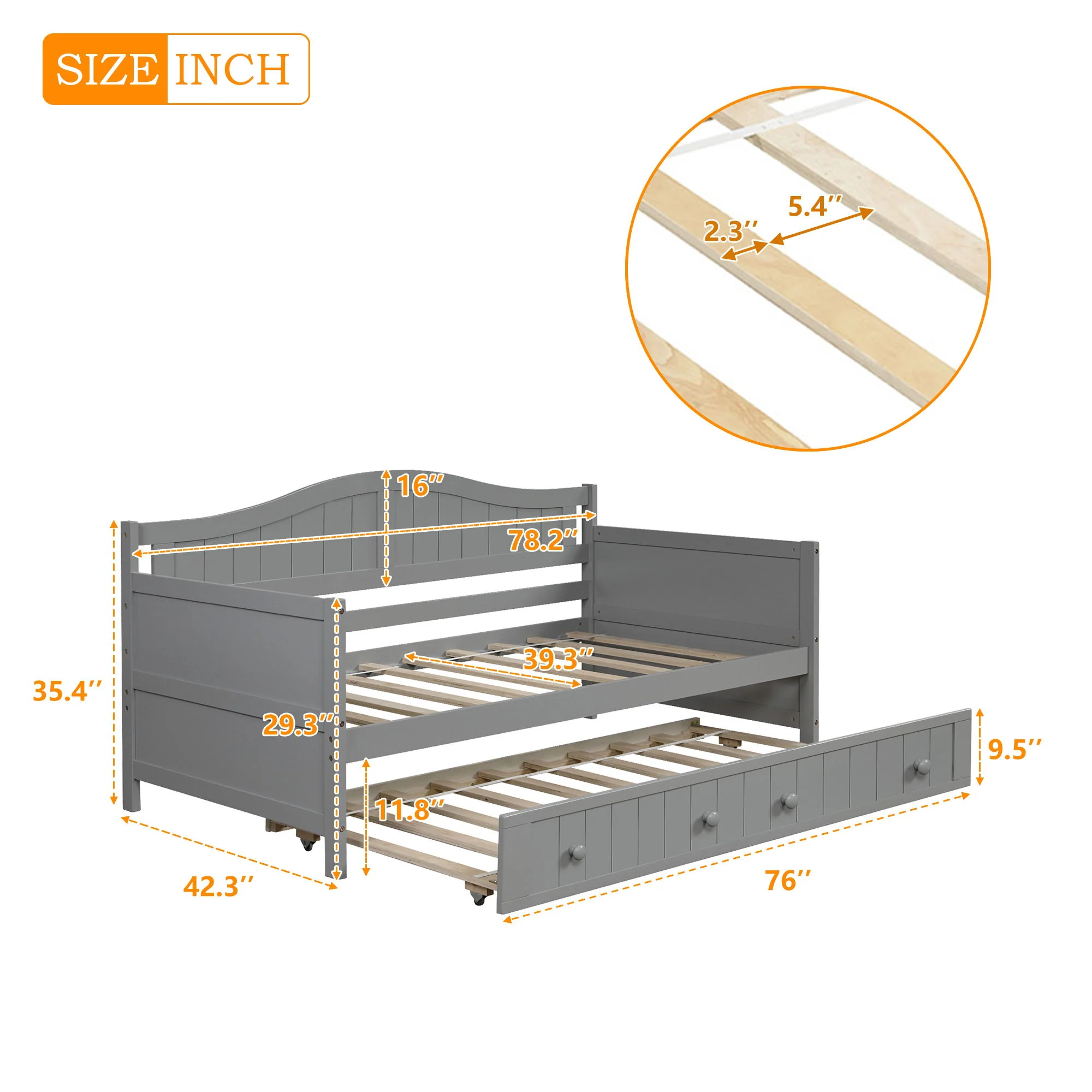 Wooden Daybed, Sofa Bed, No Box Spring Needed - Image 17