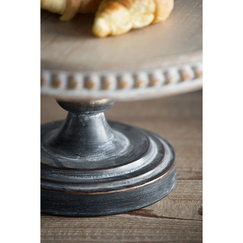 Wooden Display Stand With Beaded Trim - Black Brown - Image 5
