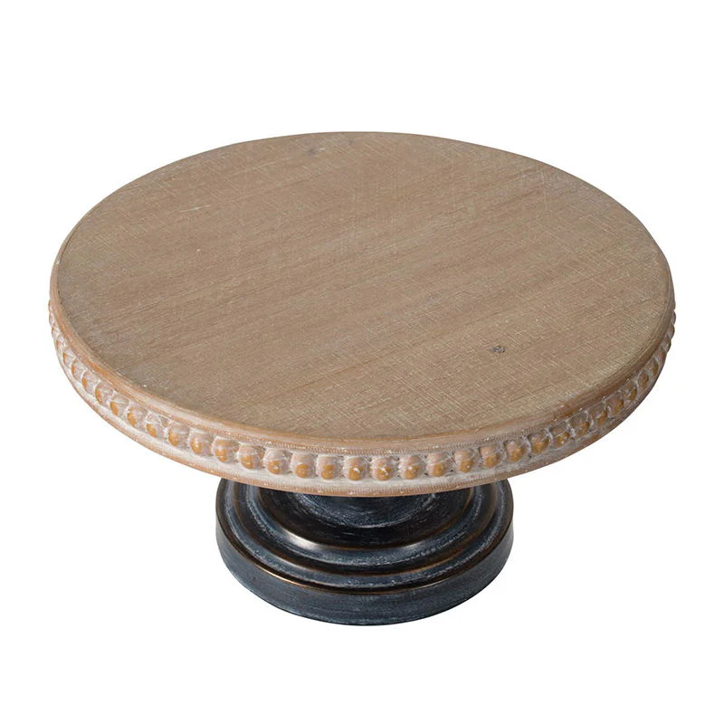 Wooden Display Stand With Beaded Trim - Black Brown - Image 6