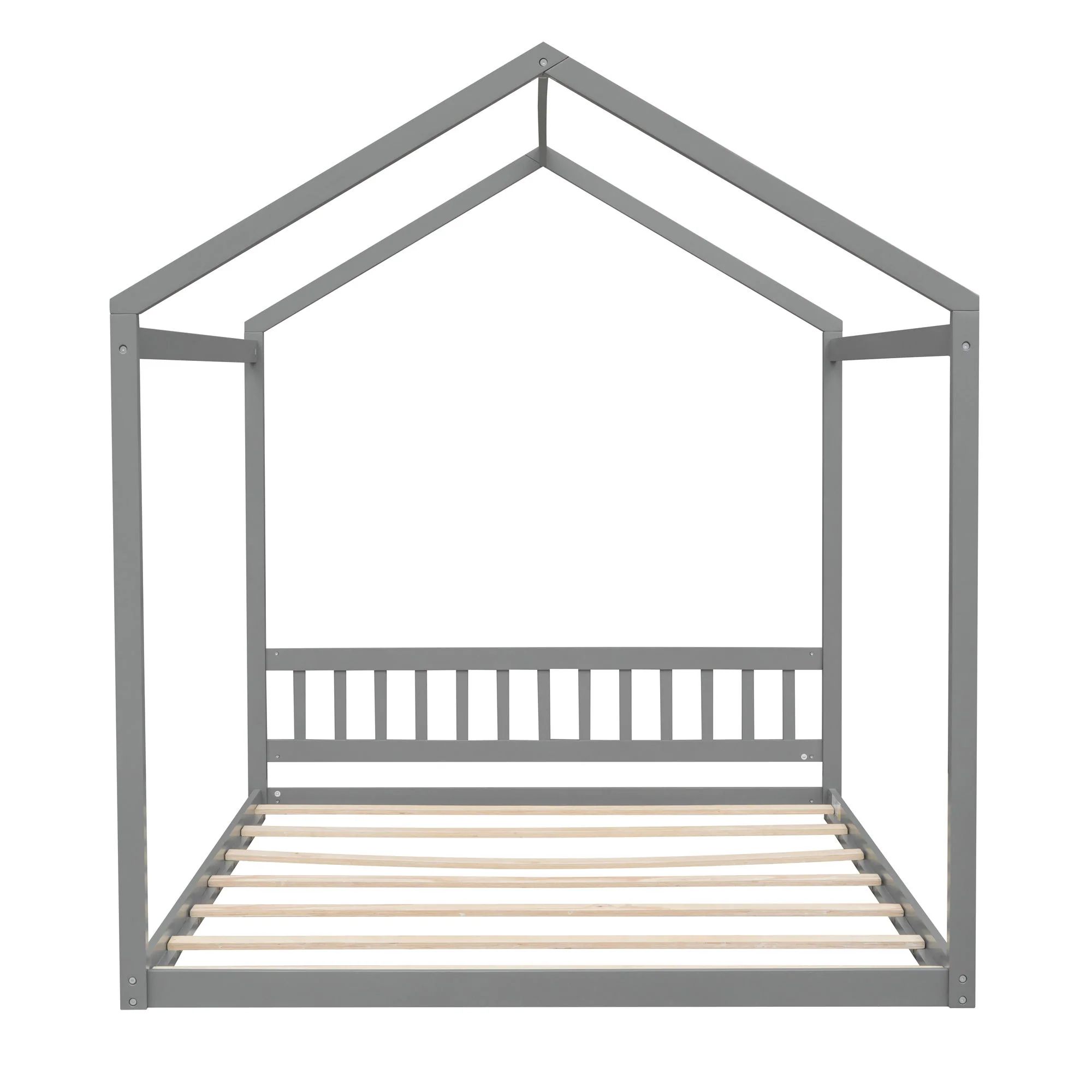 Wooden House Bed With Headboard - Image 3