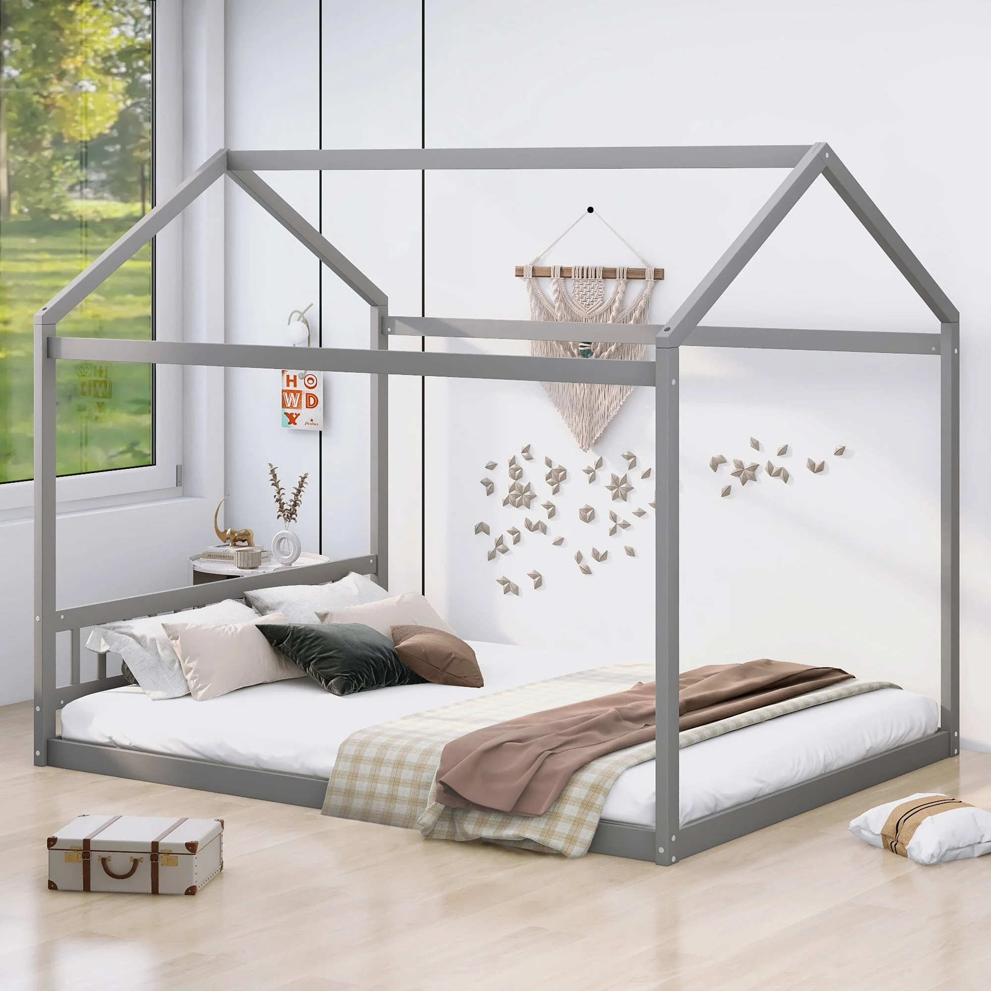Wooden House Bed With Headboard - Image 7