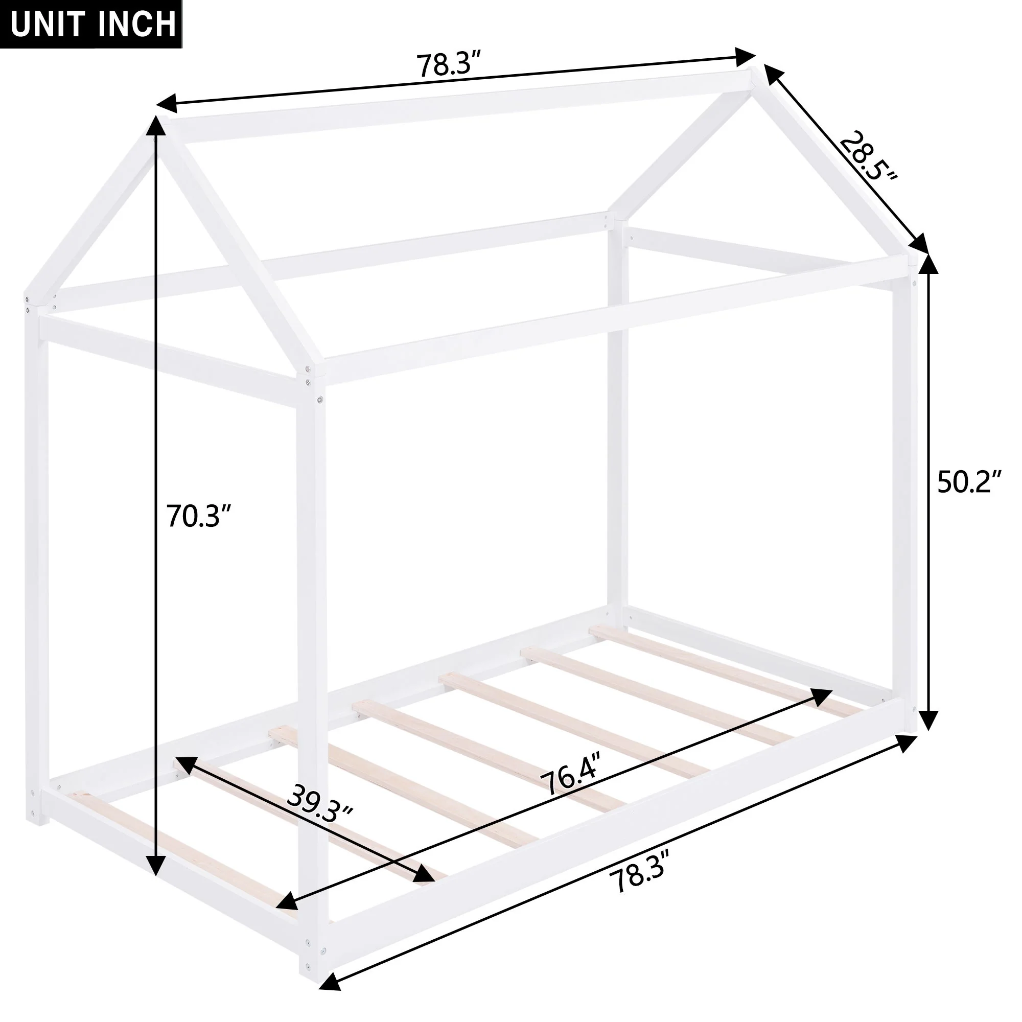 Wooden House Shaped Bed - Image 24
