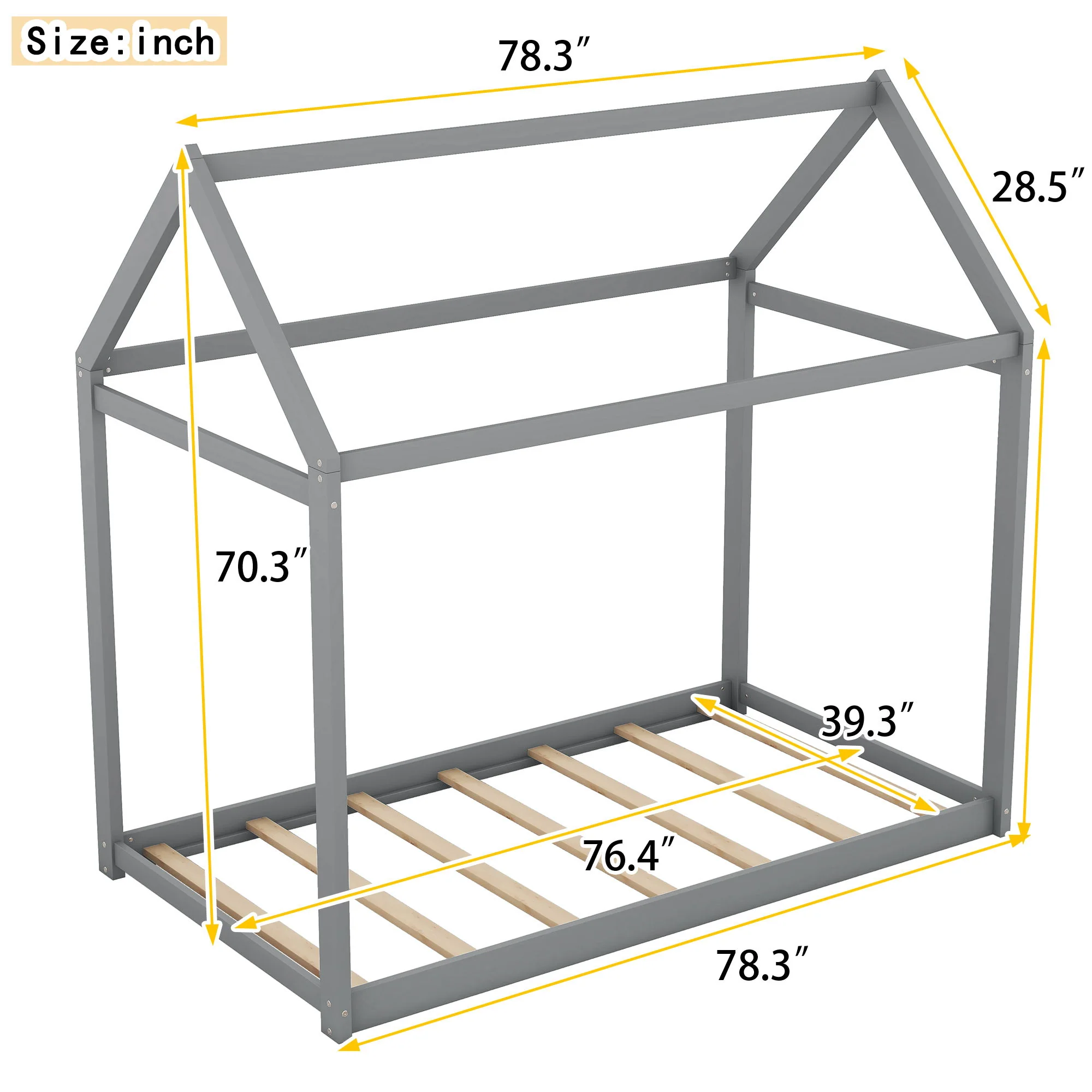 Wooden House Shaped Bed - Image 4