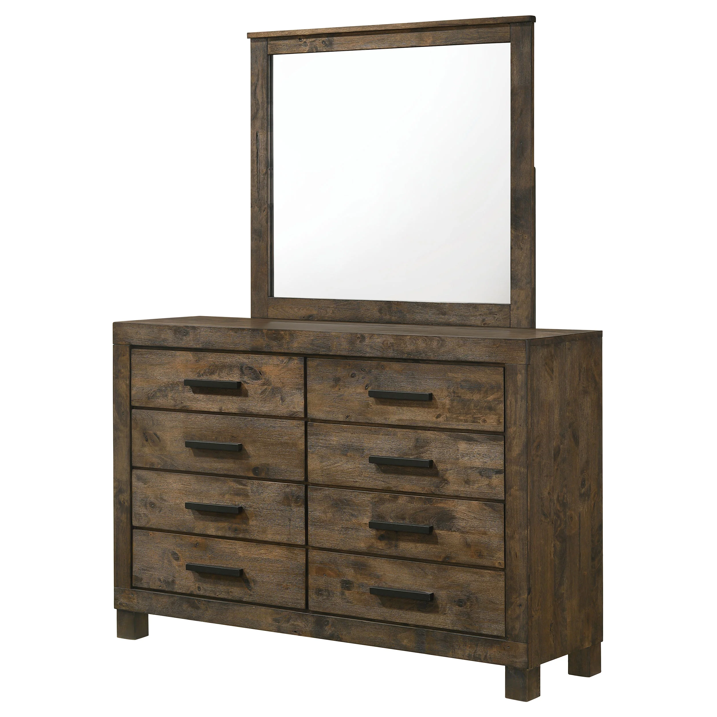 Woodmont 8-Drawer Dresser with Mirror, Rustic Golden Brown - Image 5