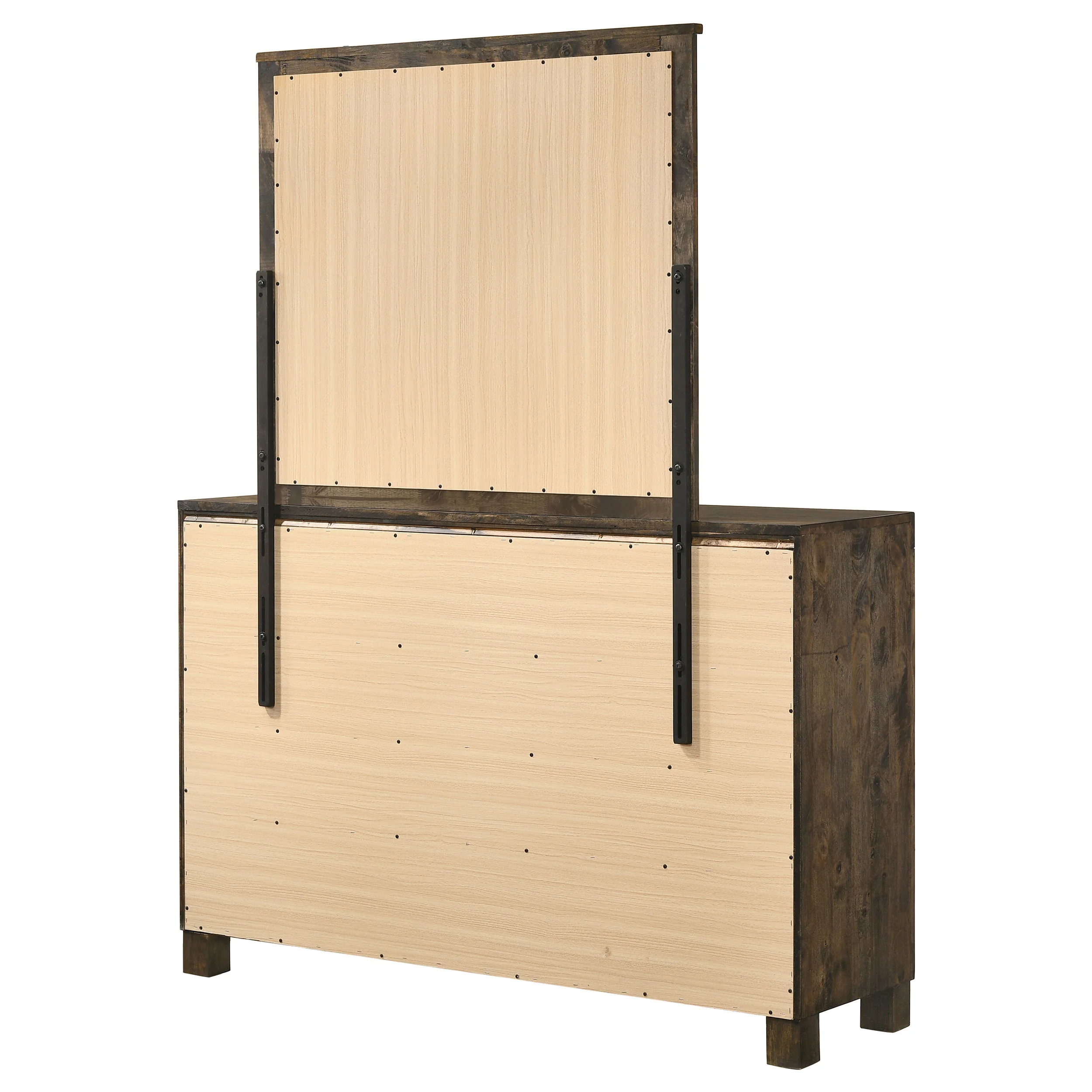 Woodmont 8-Drawer Dresser with Mirror, Rustic Golden Brown - Image 8