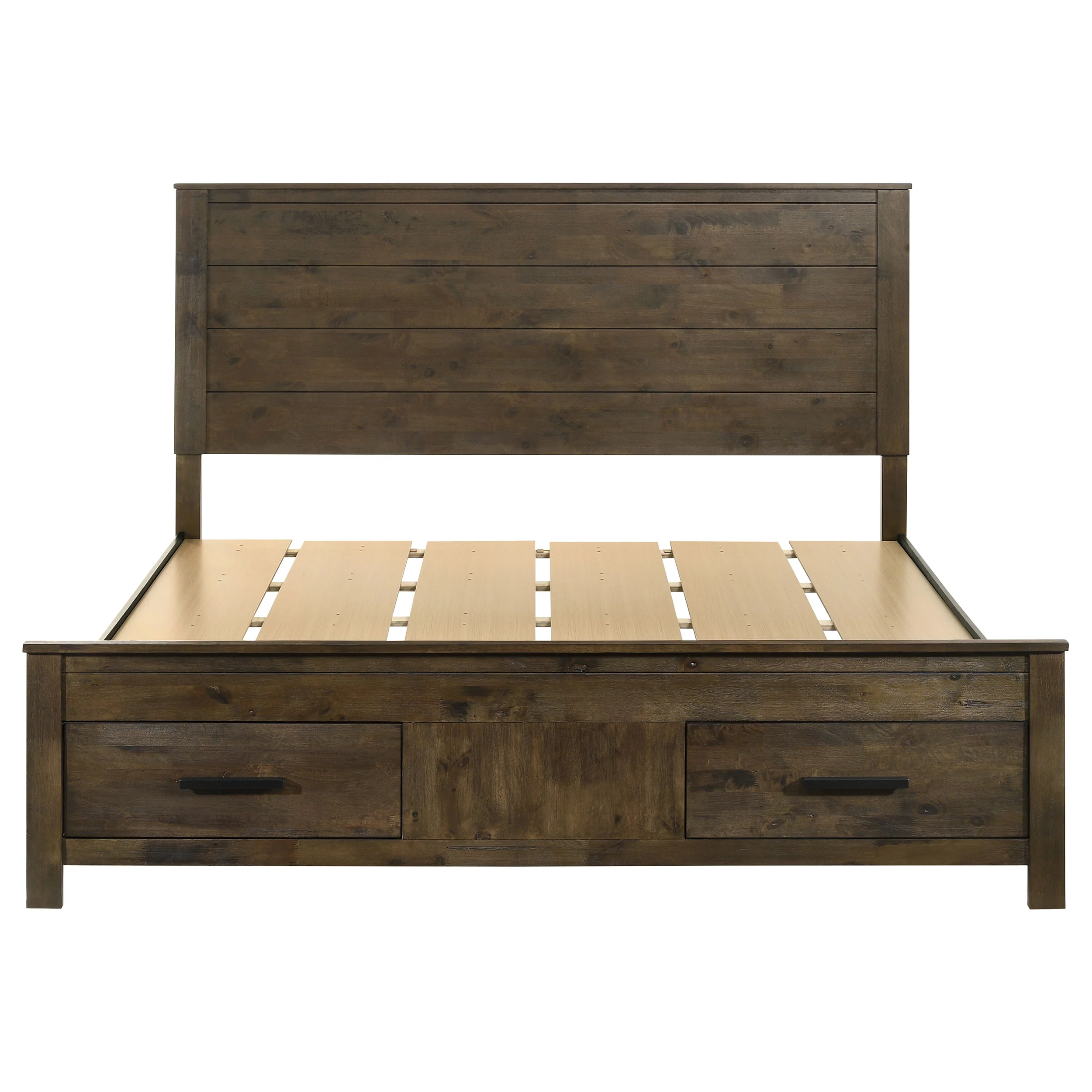 Woodmont Eastern King Storage Bed Rustic Golden Brown - Image 4