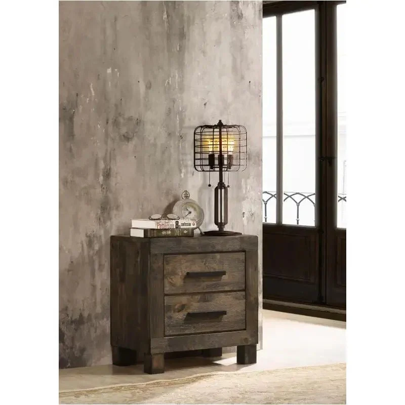 Woodmont Nightstand Rustic Golden Brown - Image 2