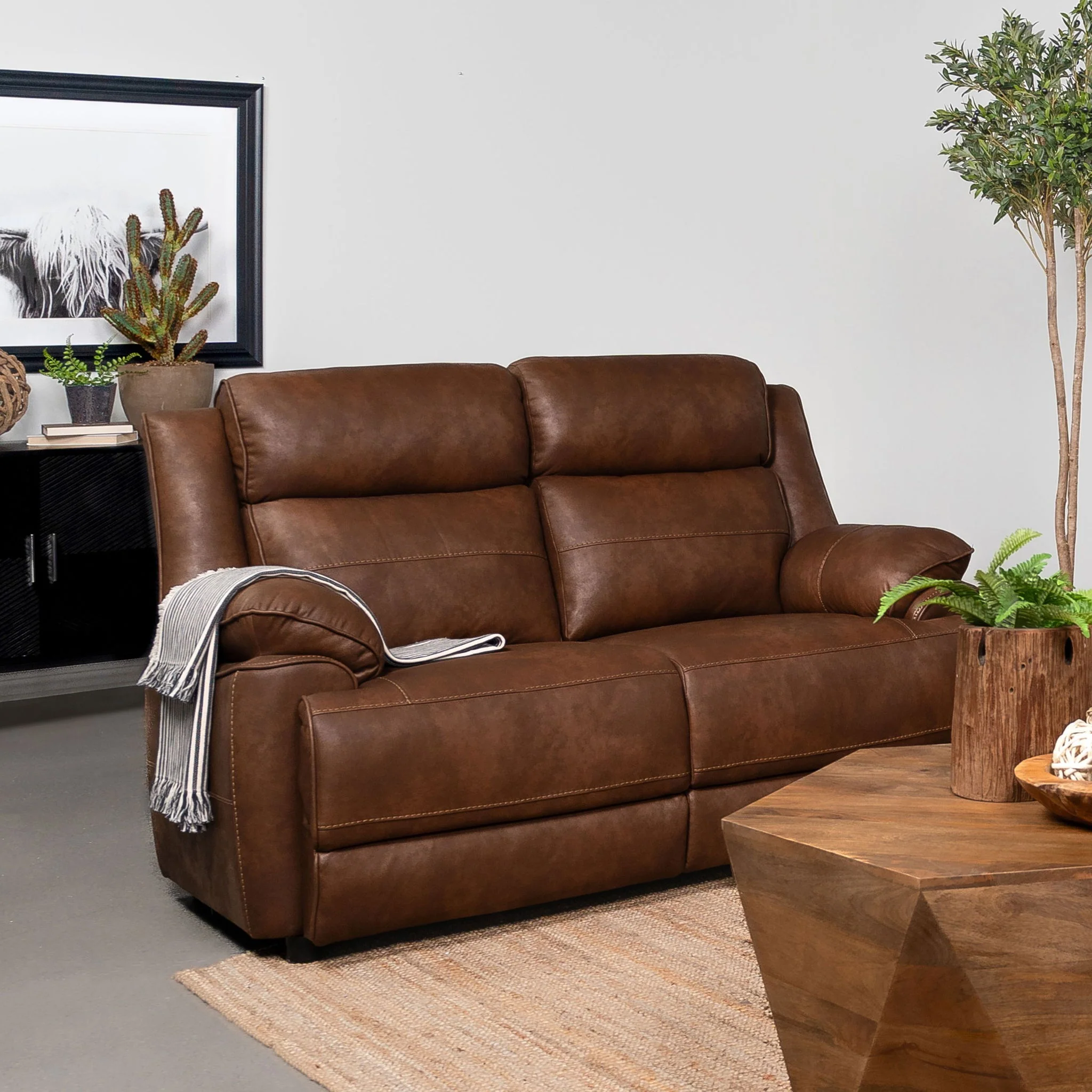 Worthington - Padded Arm Loveseat - Dark Brown - Image 8
