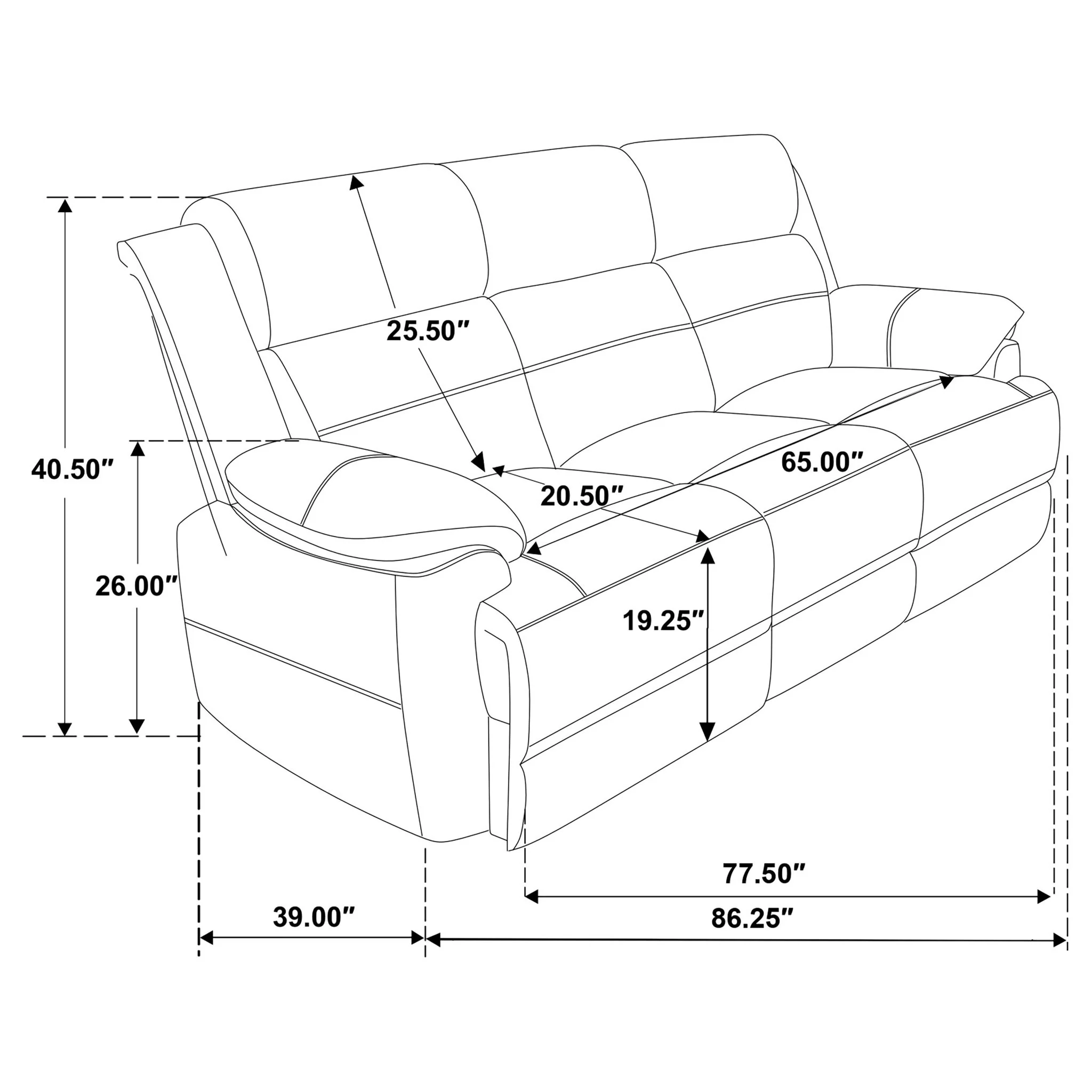 Worthington - Padded Arm Sofa - Dark Brown - Image 8
