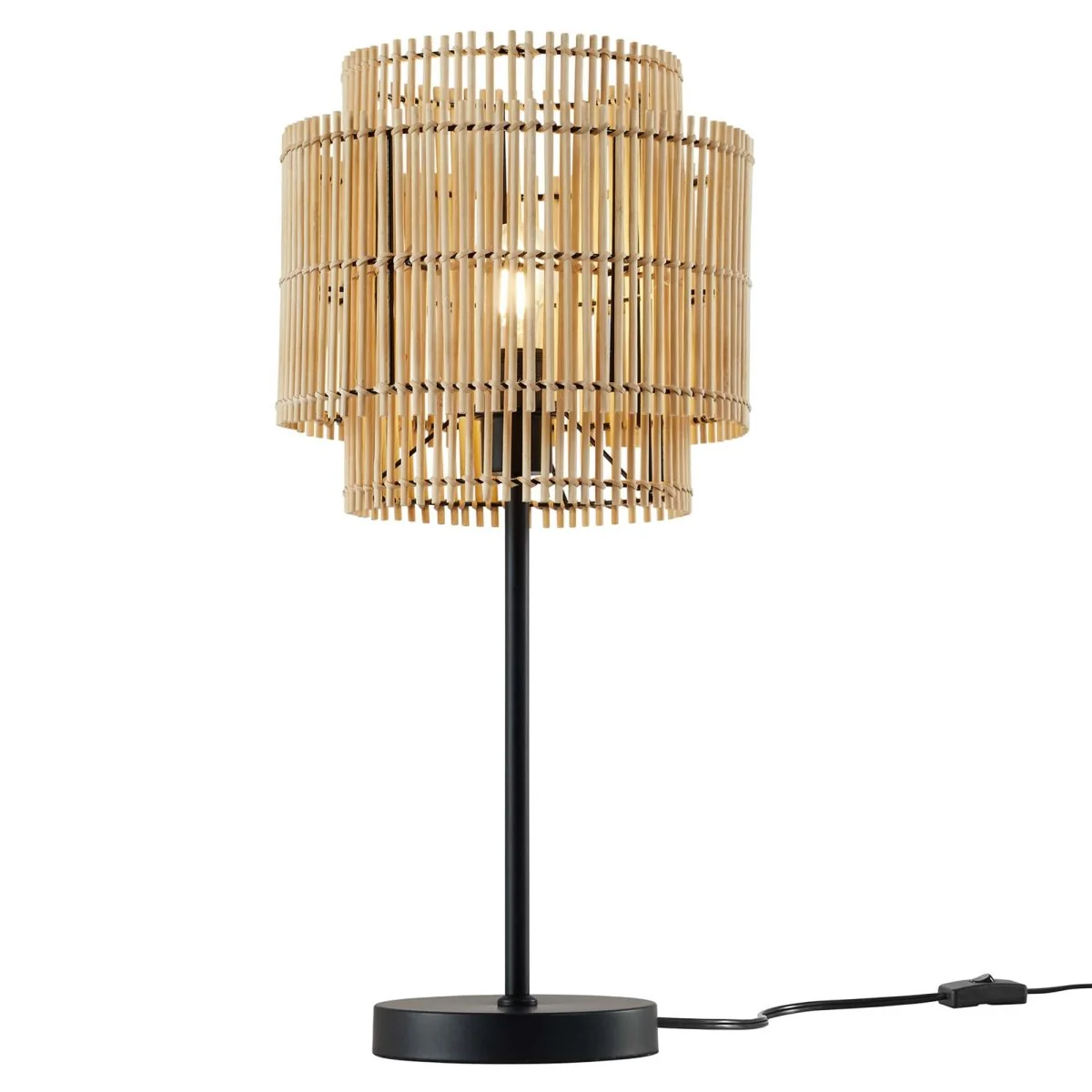 Woven Bamboo Table Lamp – Natural Finish - Image 6