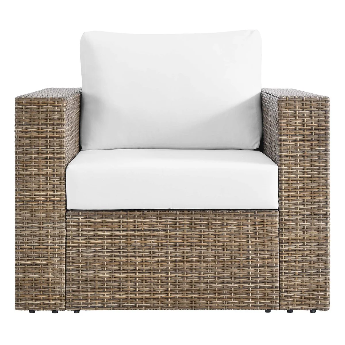 Woven Outdoor Patio Armchair with Armrests and Weather-Resistant Construction - Image 7