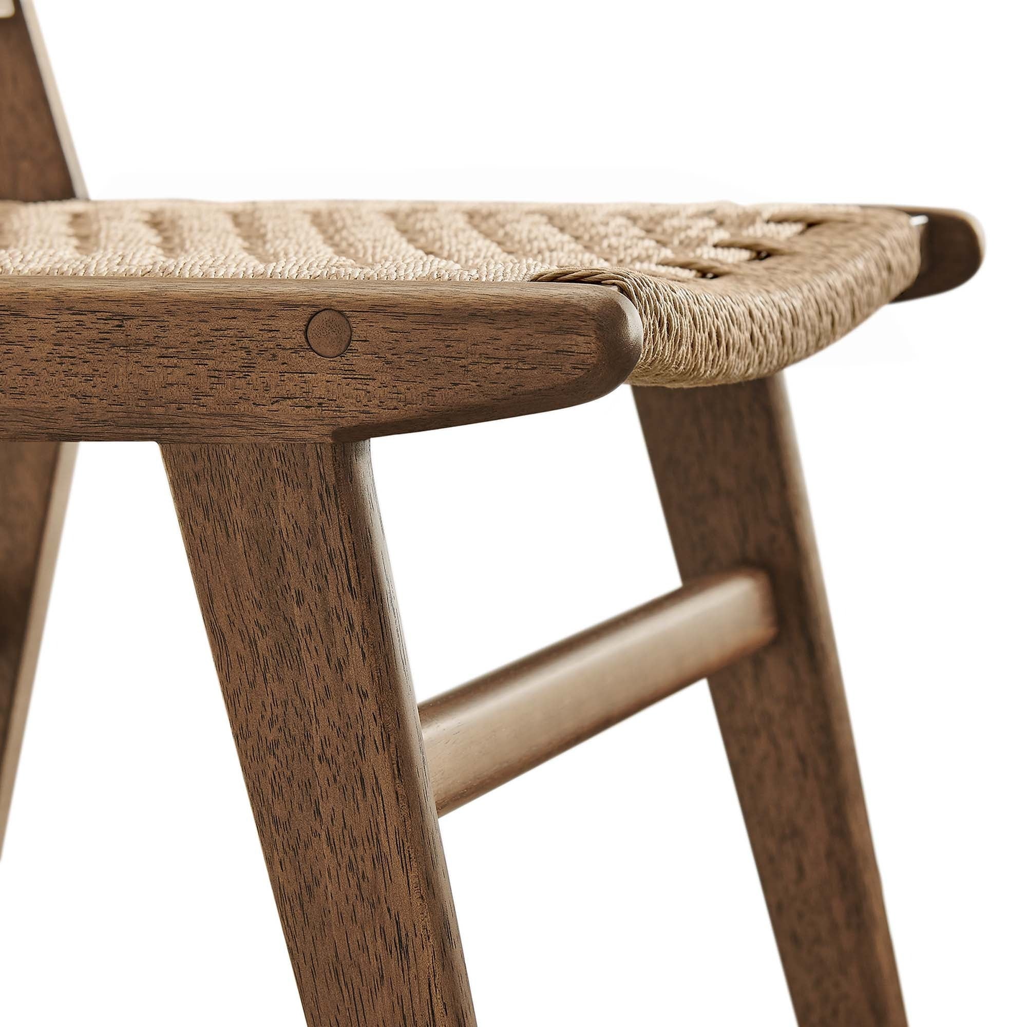 Woven Rope Wood Dining Side Chair Set of 2 – Basket Weave Design - Image 33