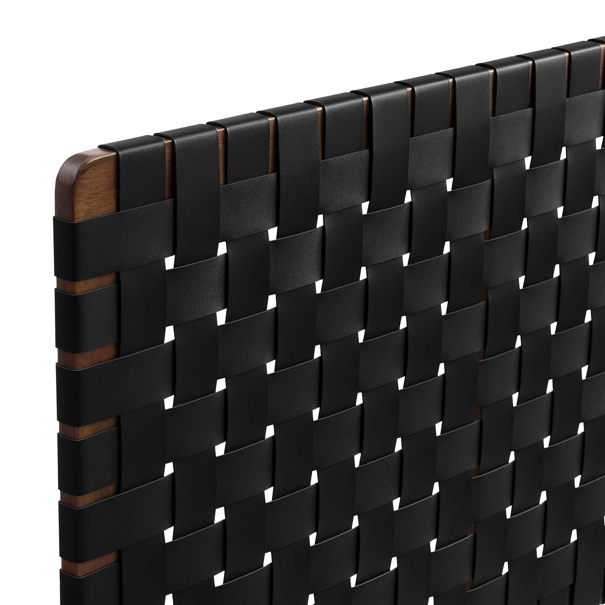 Woven Vegan Leather Upholstered Headboard - Image 19