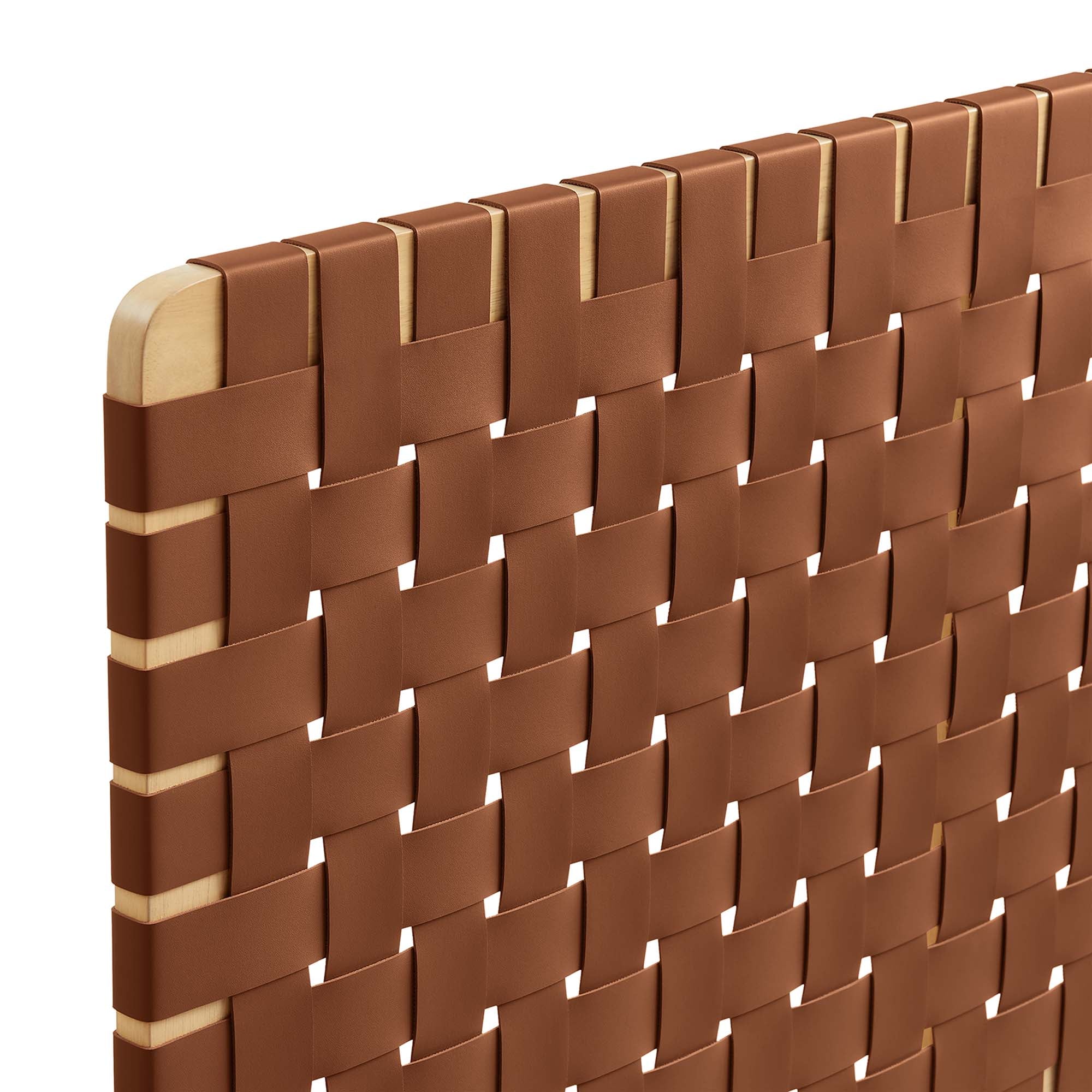 Woven Vegan Leather Upholstered Headboard - Image 57