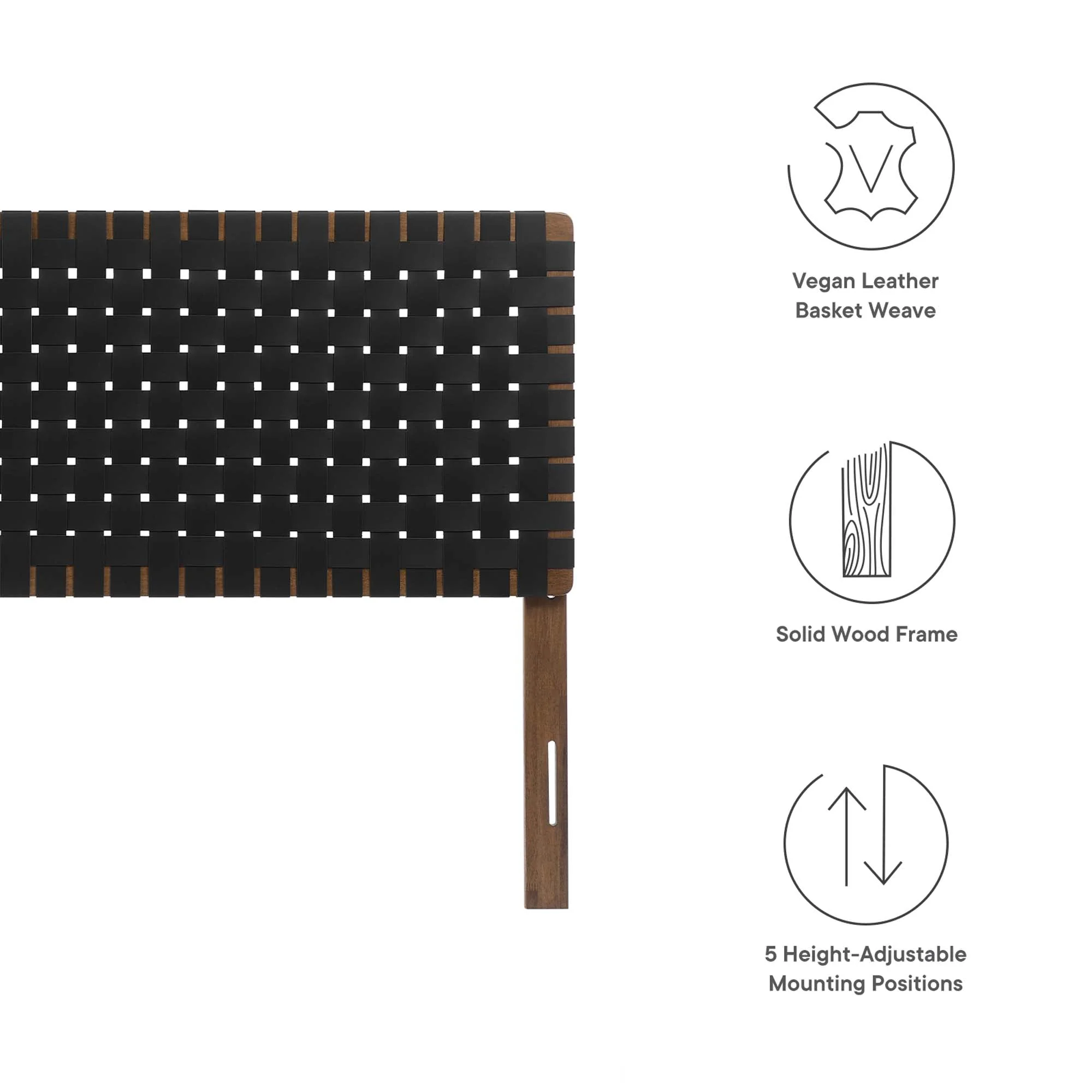 Woven Vegan Leather Upholstered Headboard - Image 66