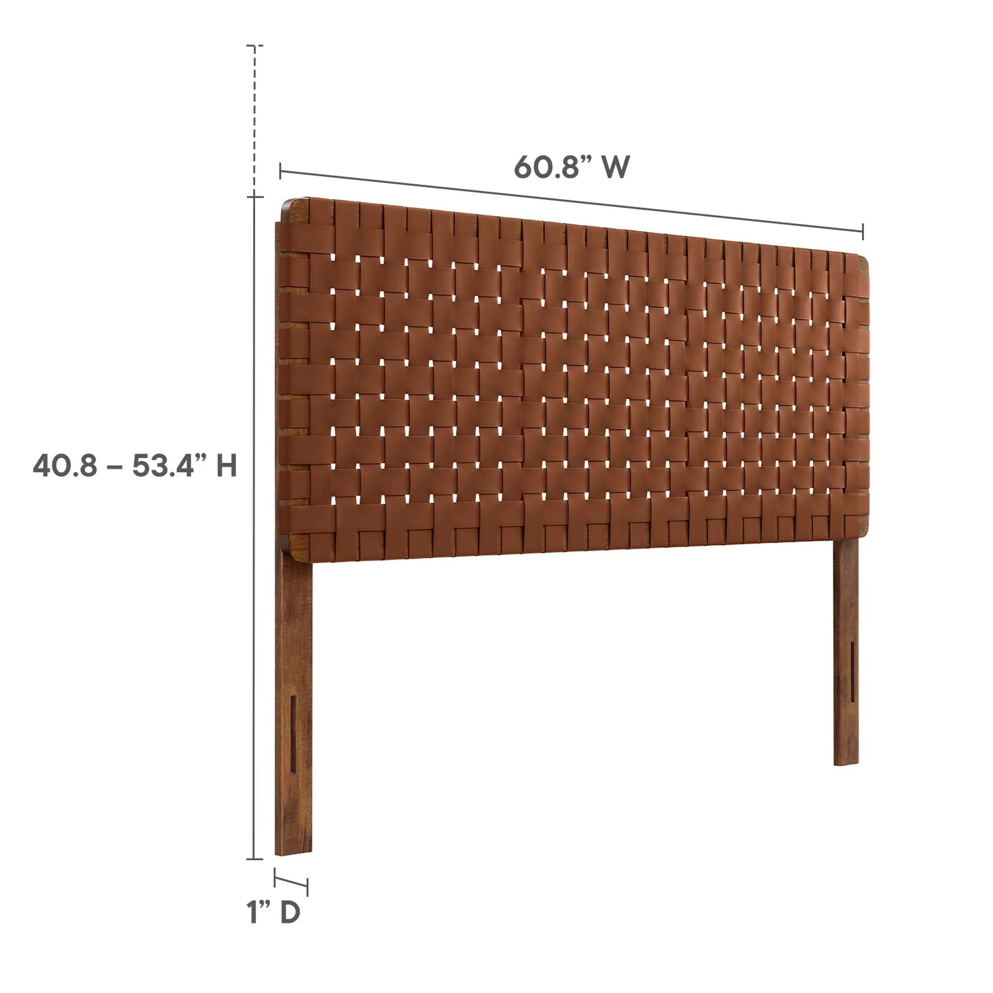 Woven Vegan Leather Upholstered Headboard - Image 73