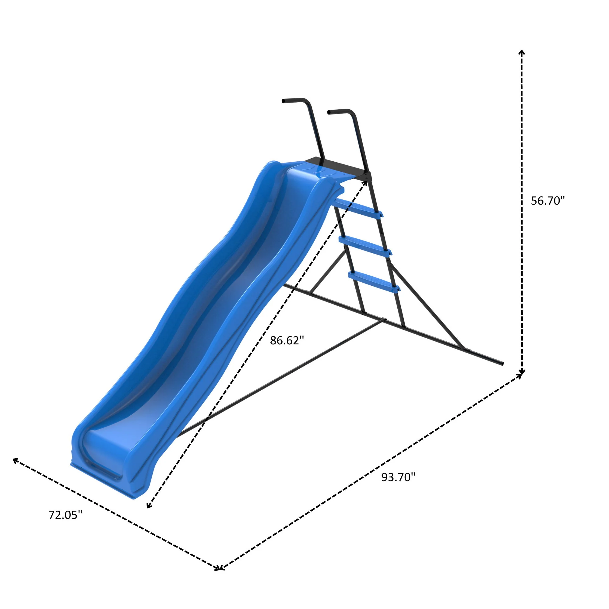 Xsl003 2.2M Kids Plastic Slide Indoor Freestanding Playground Equipment Children Plastic Slide Kids Indoor Slide - Blue - Image 9