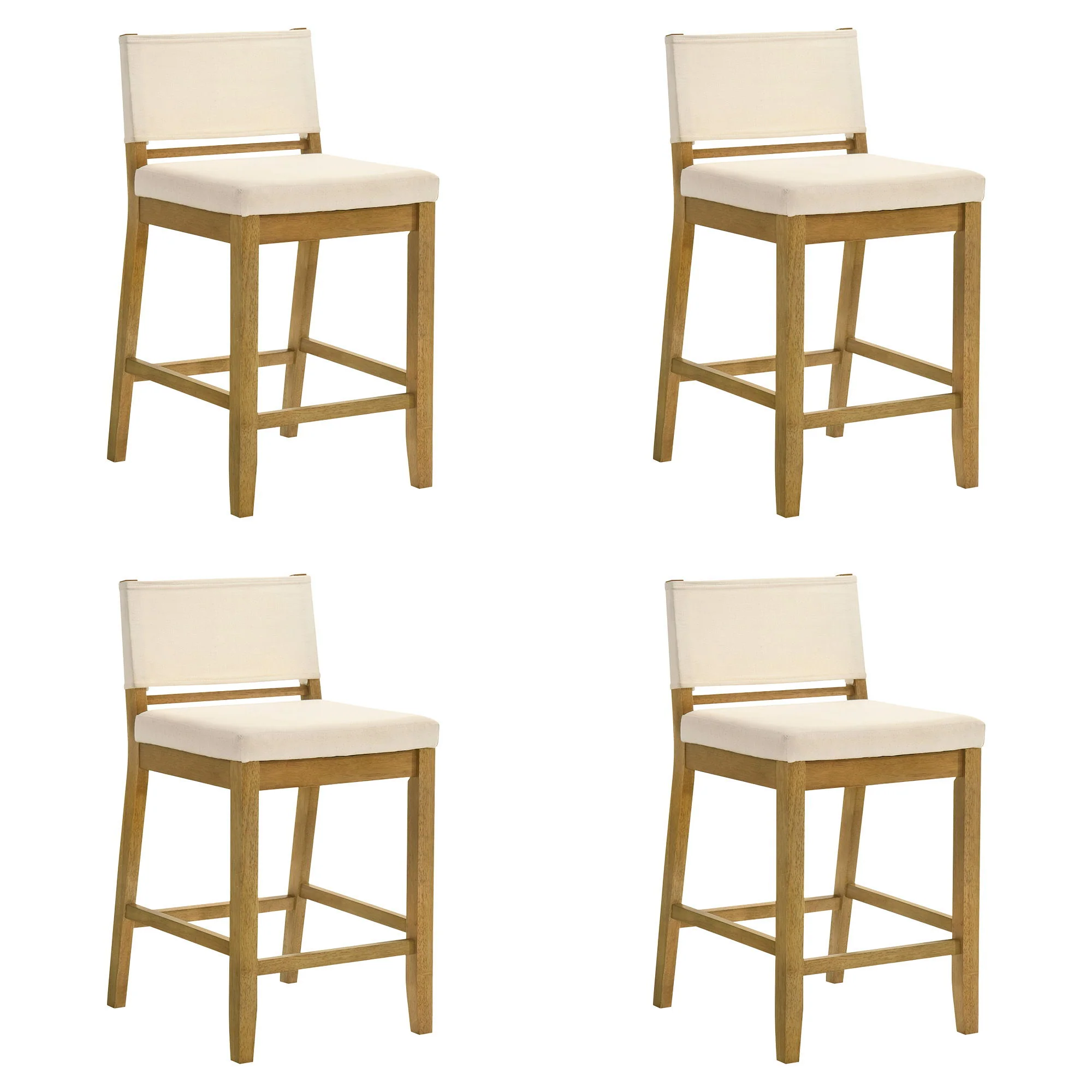 Yaneli - Contemporary Natural Wood Counter Height Kitchen Bar Stool - Image 5