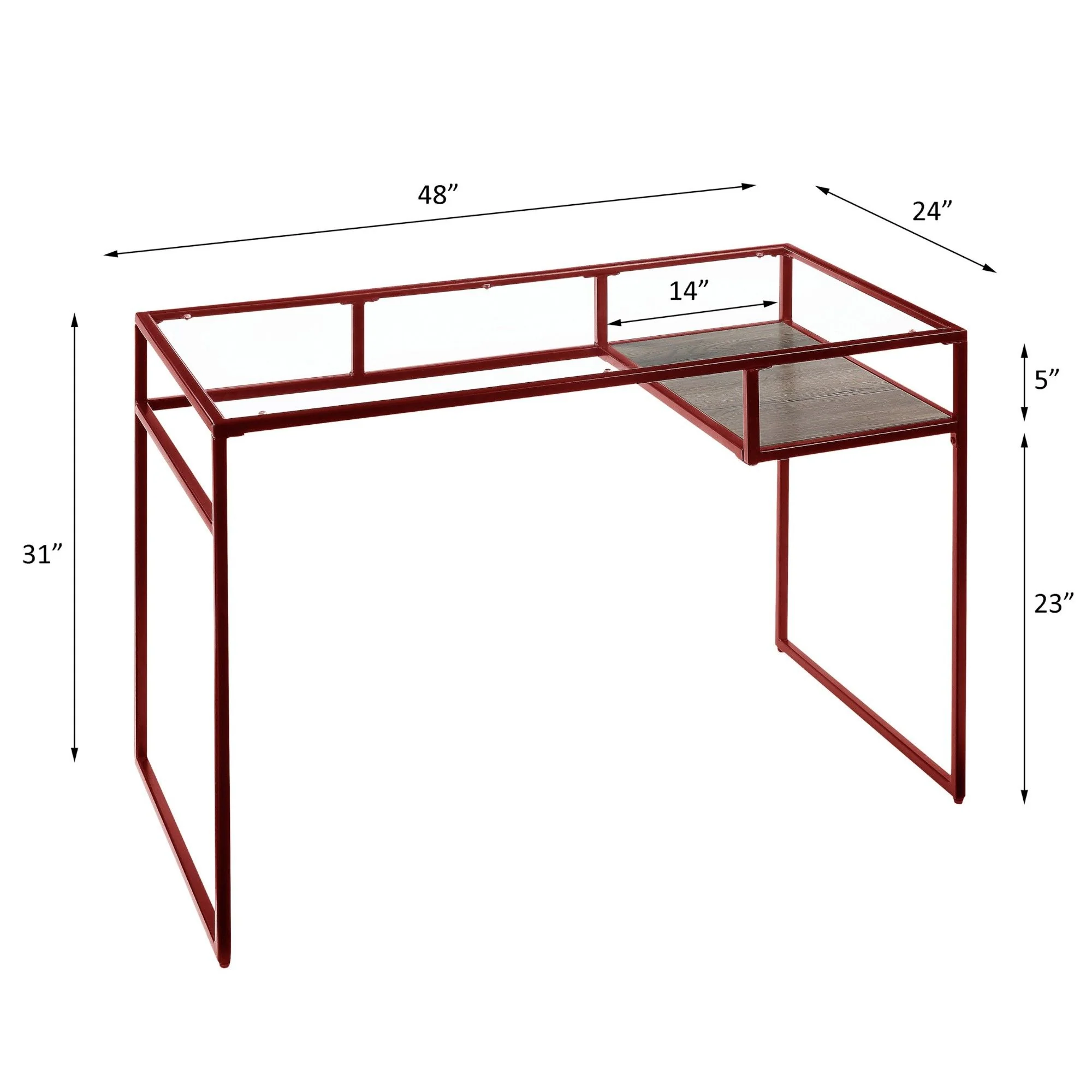 Yasin - Glass Top Writing Desk - Image 5