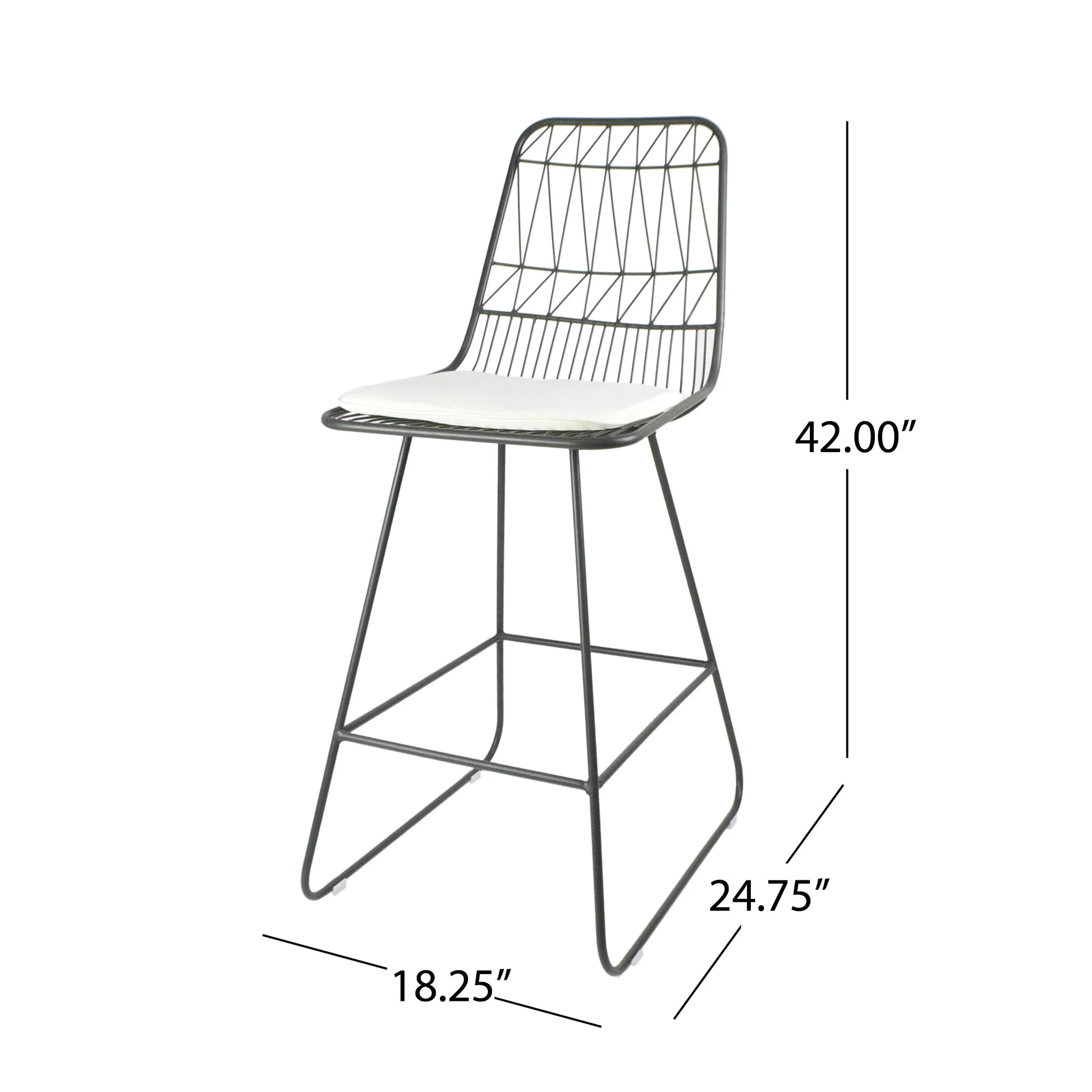 Yearning - Iron Counter Stool With Water Resistant Cushion - Image 3