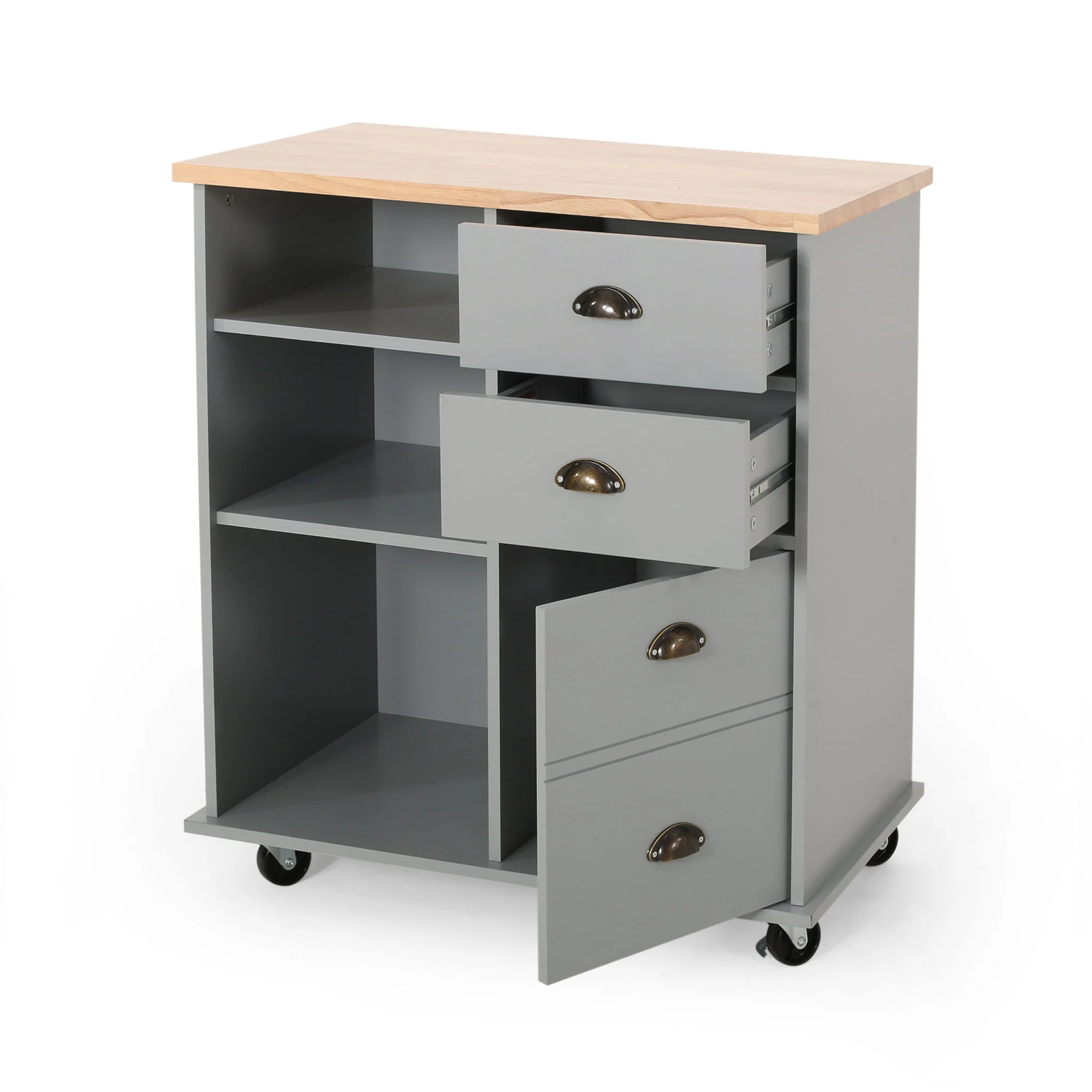 Yohaan - Contemporary Kitchen Cart With Wheels - Image 17