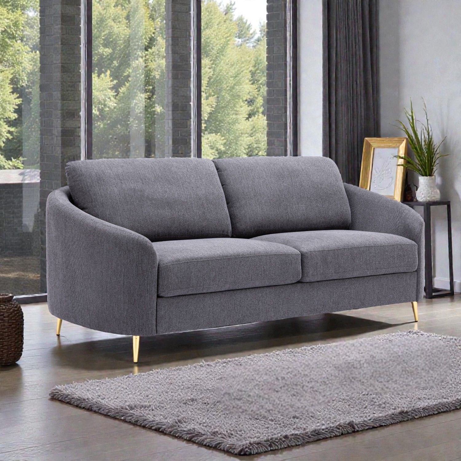 Sofa - Gray - Linen - Image 3