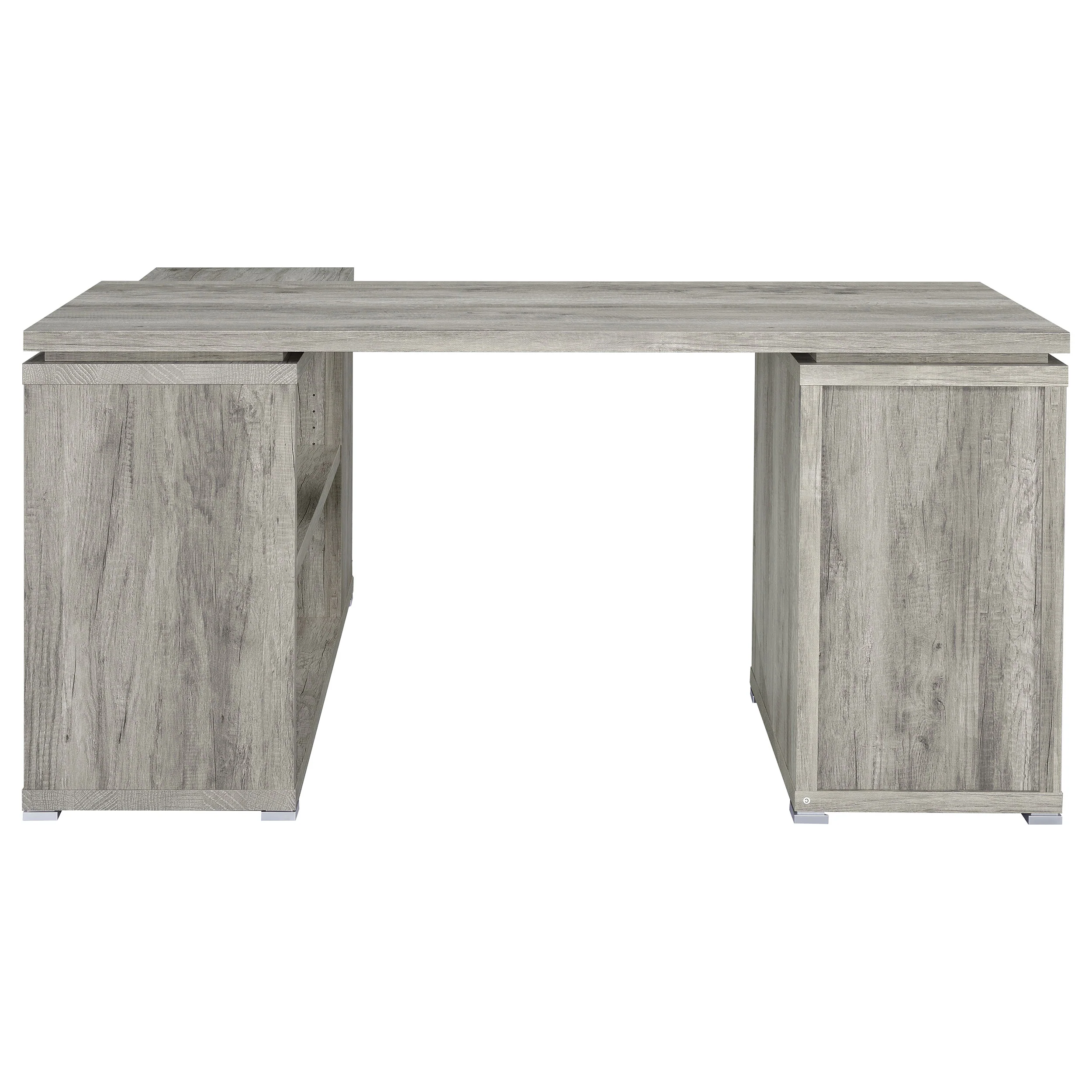Yvette 60-inch L-Shape Computer Desk Grey Driftwood - Image 8