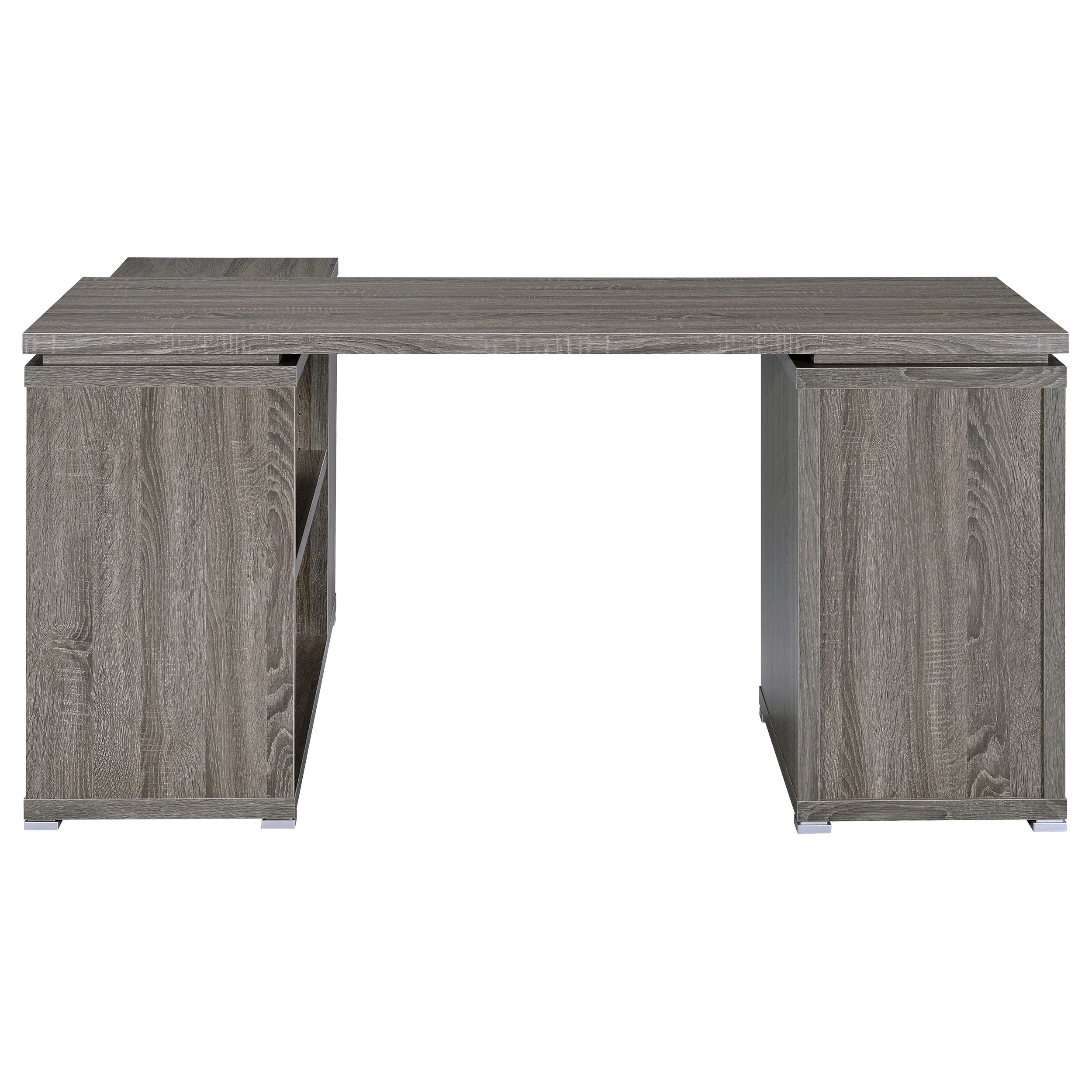 Yvette 60-Inch L-Shape Computer Desk, Weathered Grey - Image 6