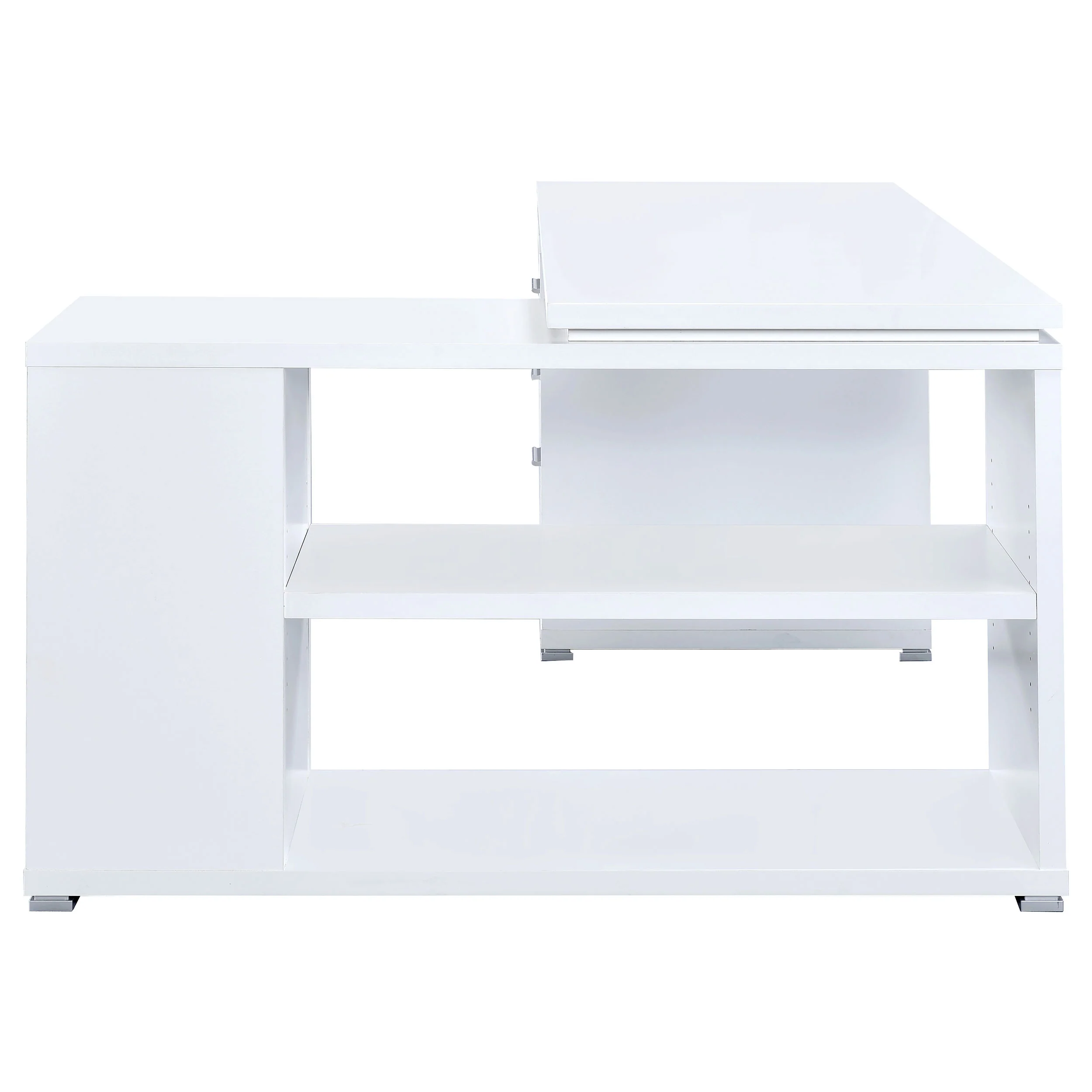 Yvette 60-Inch L-Shape Computer Desk in White - Image 10
