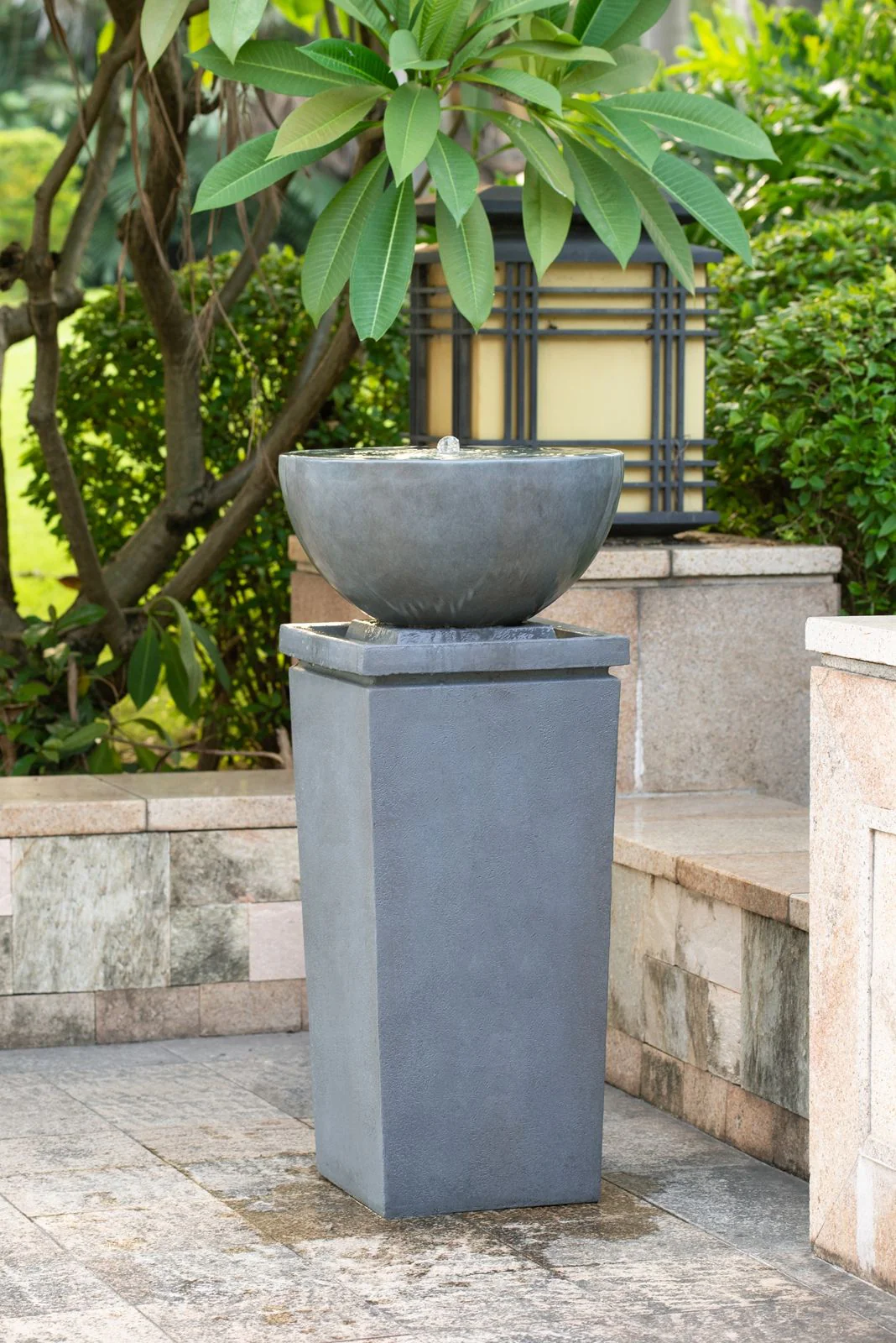Zen Bowl Water Fountain, Outdoor Bird Feeder / Bath Fountains, Relaxing Water Feature For Garden - Image 2