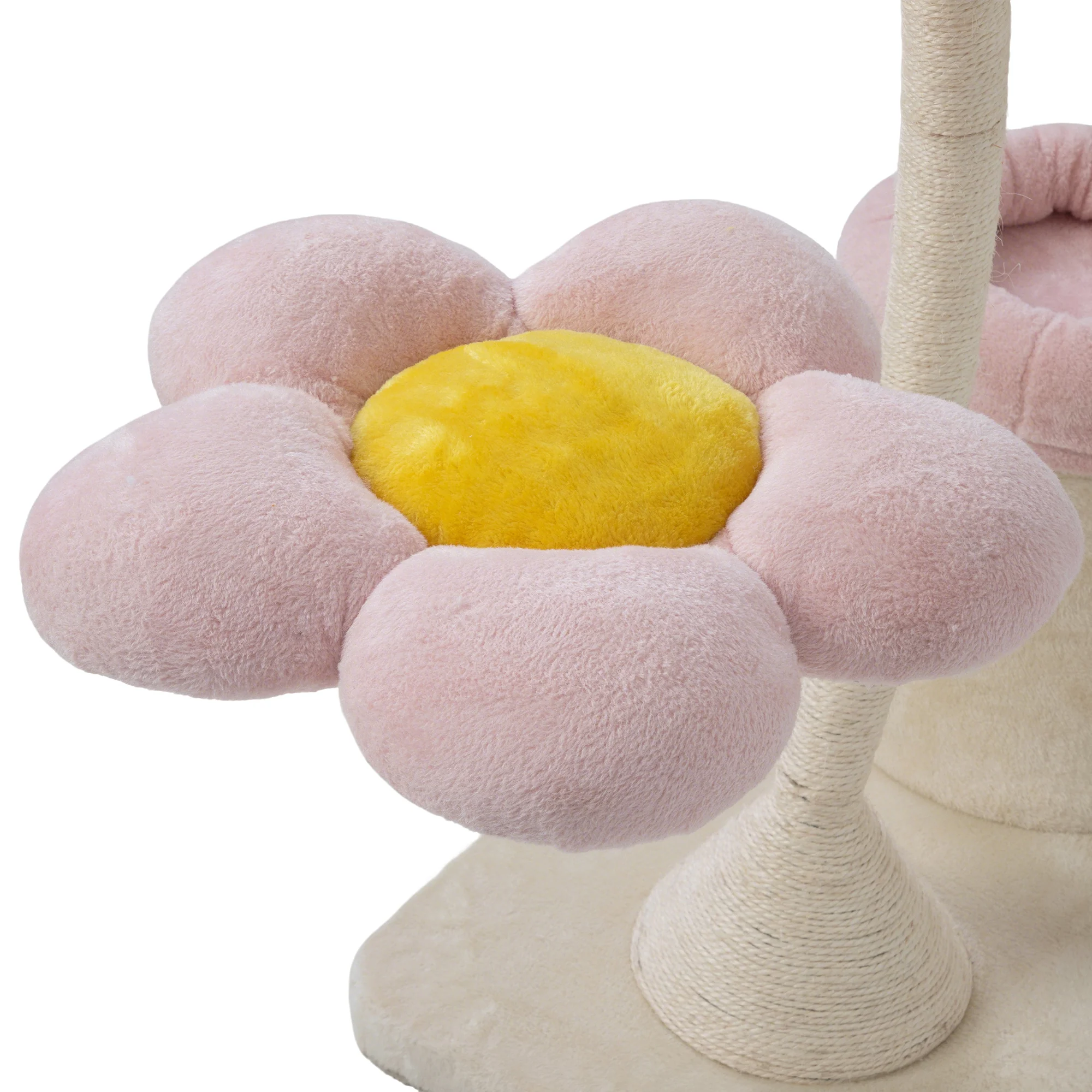 Zinnia 57-Inch Flower-Shaped Multi-Level Cat Tree with Condo and Sisal Posts - Image 12
