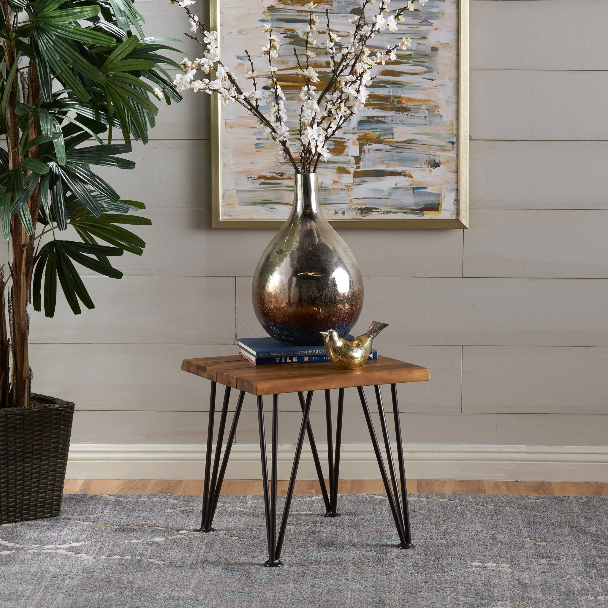 Zion - Outdoor Industrial Iron And Coffee Table - Teak - Image 7