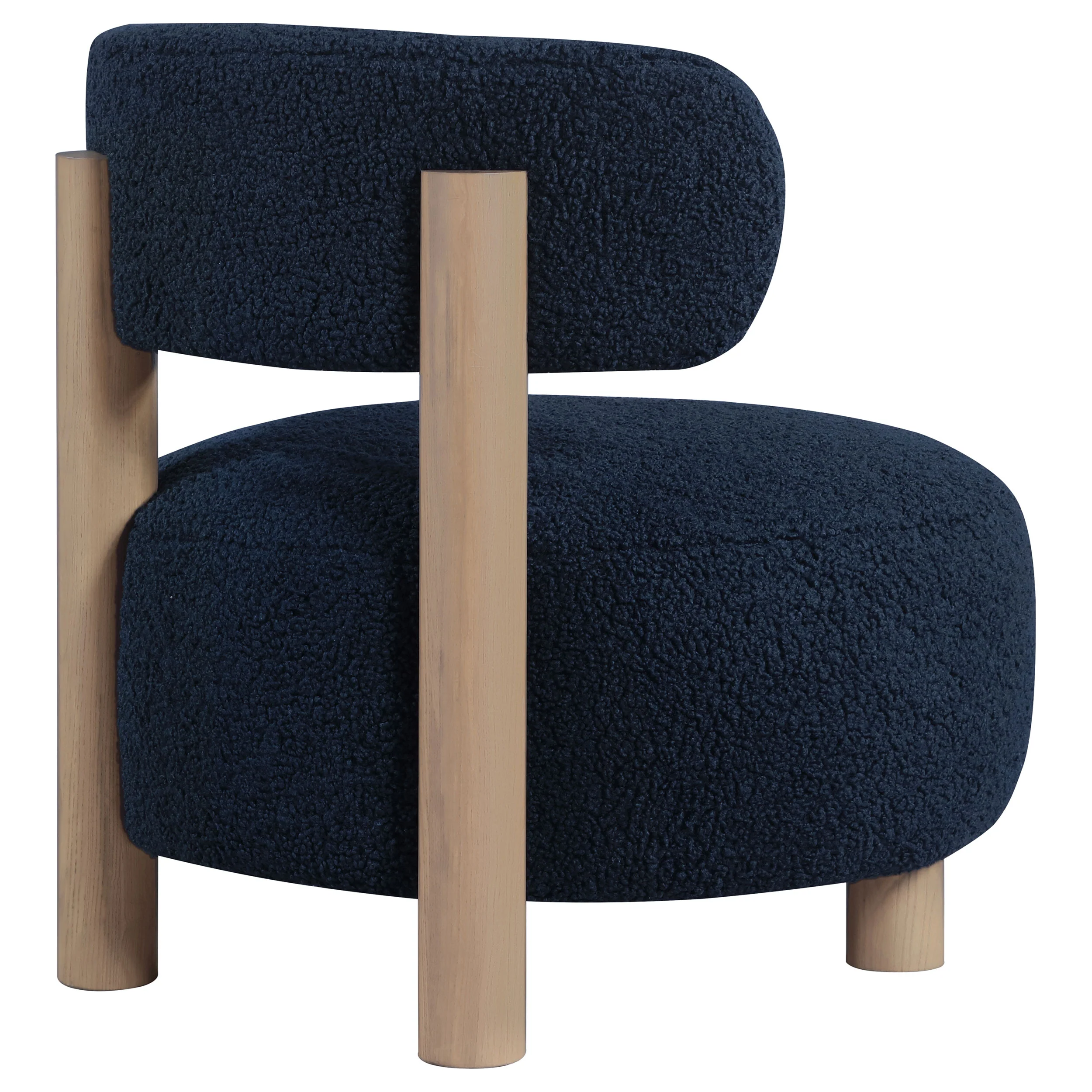 Zonie Boucle Upholstered Barrel Back Accent Chair, Blue - Image 7