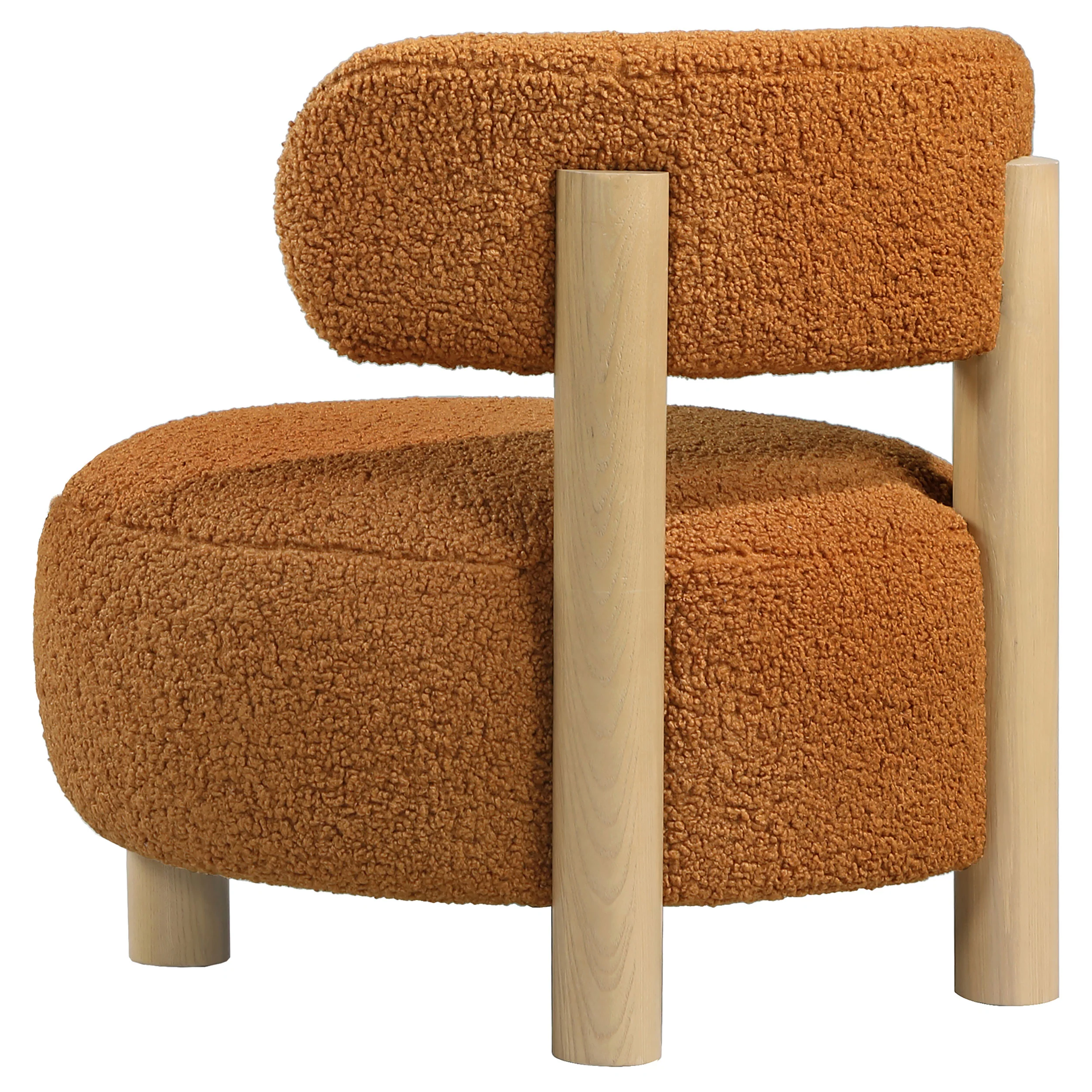 Zonie Boucle Upholstered Barrel Back Accent Chair Orange - Image 8