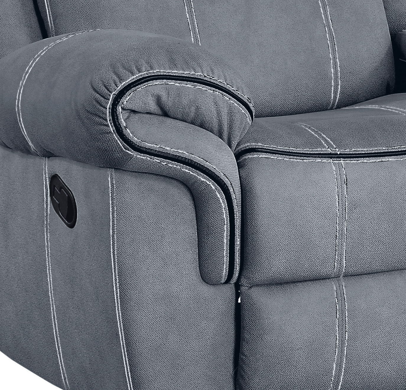 Zubaida - Two Tone Recliner Loveseat With USB Port Console - Image 12