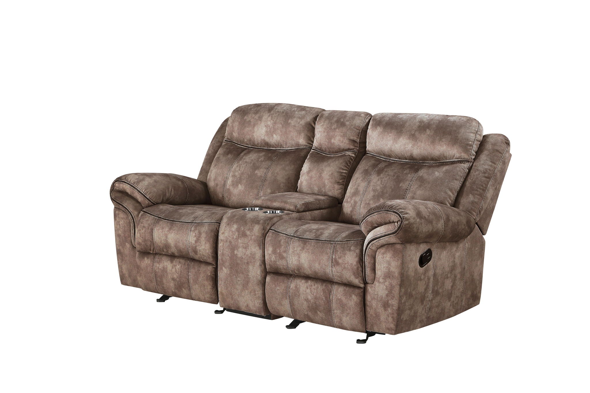 Zubaida - Two Tone Recliner Loveseat With USB Port Console - Image 13